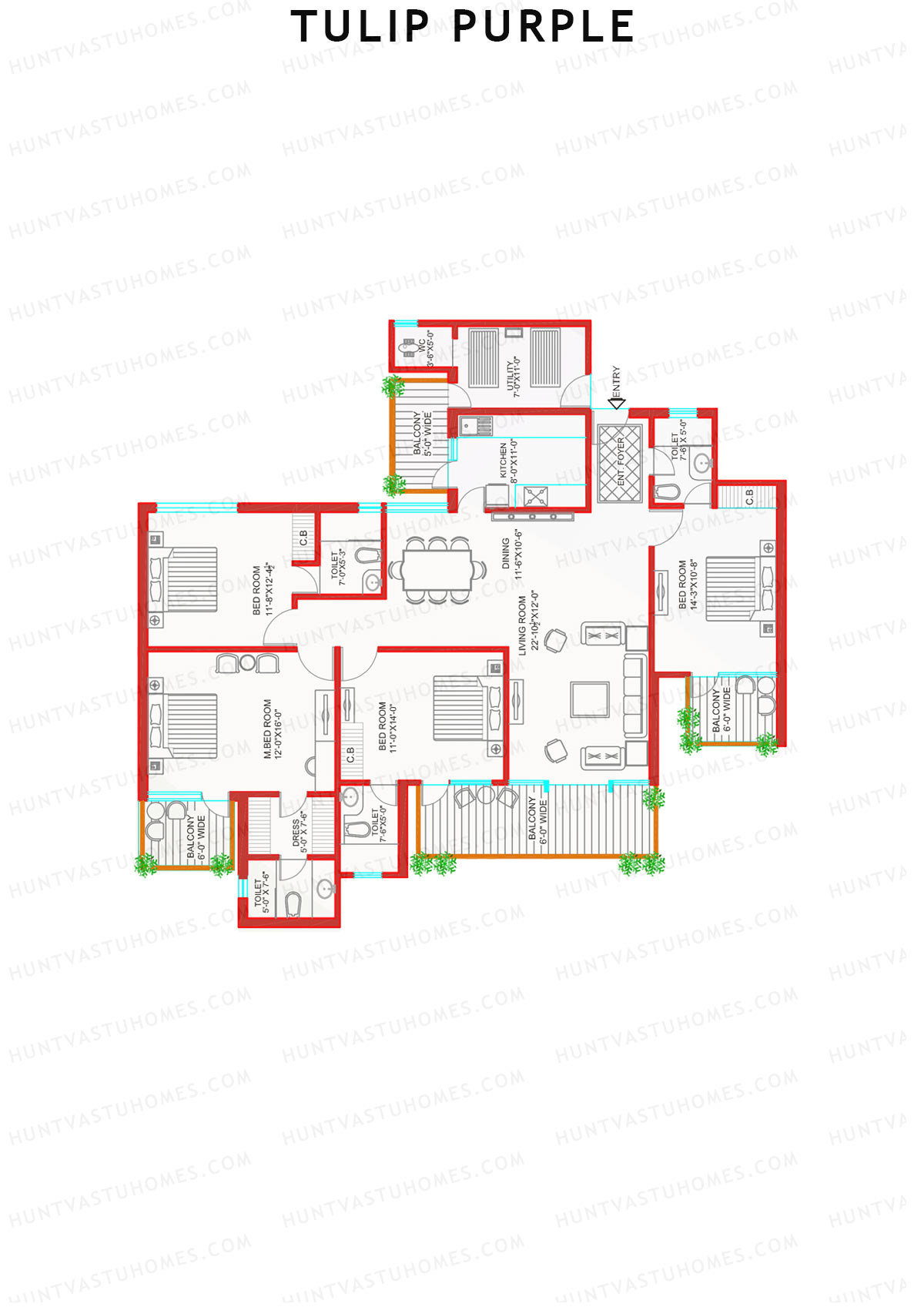 Tulip Purple Tower B7 Unit 1 Floor Plan