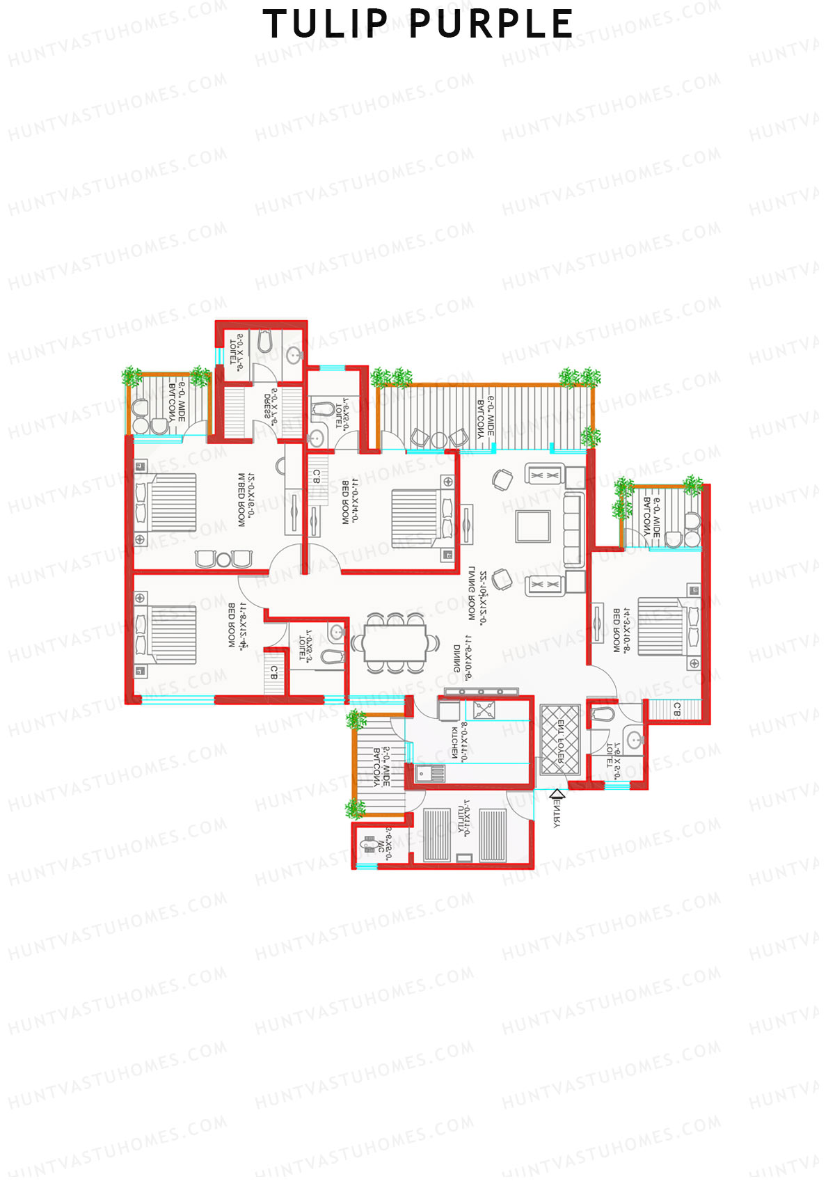 Tulip Purple Tower B7 Unit 2 Floor Plan