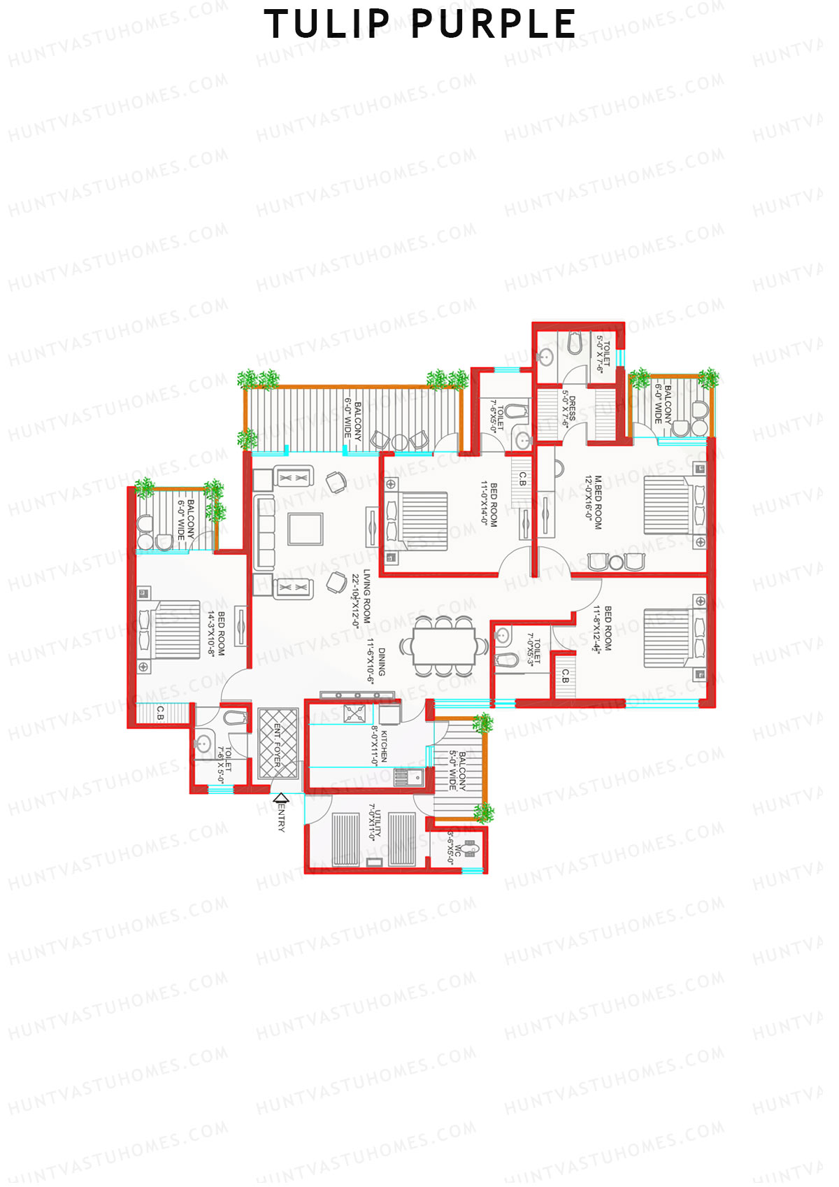 Tulip Purple Tower B7 Unit 3 Floor Plan
