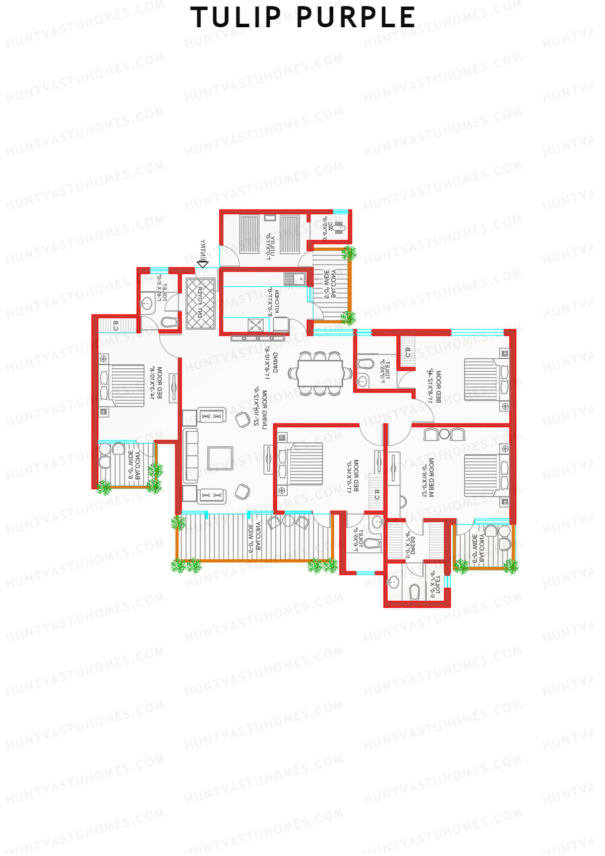 Tulip Purple Tower B7 Unit 4 Floor Plan