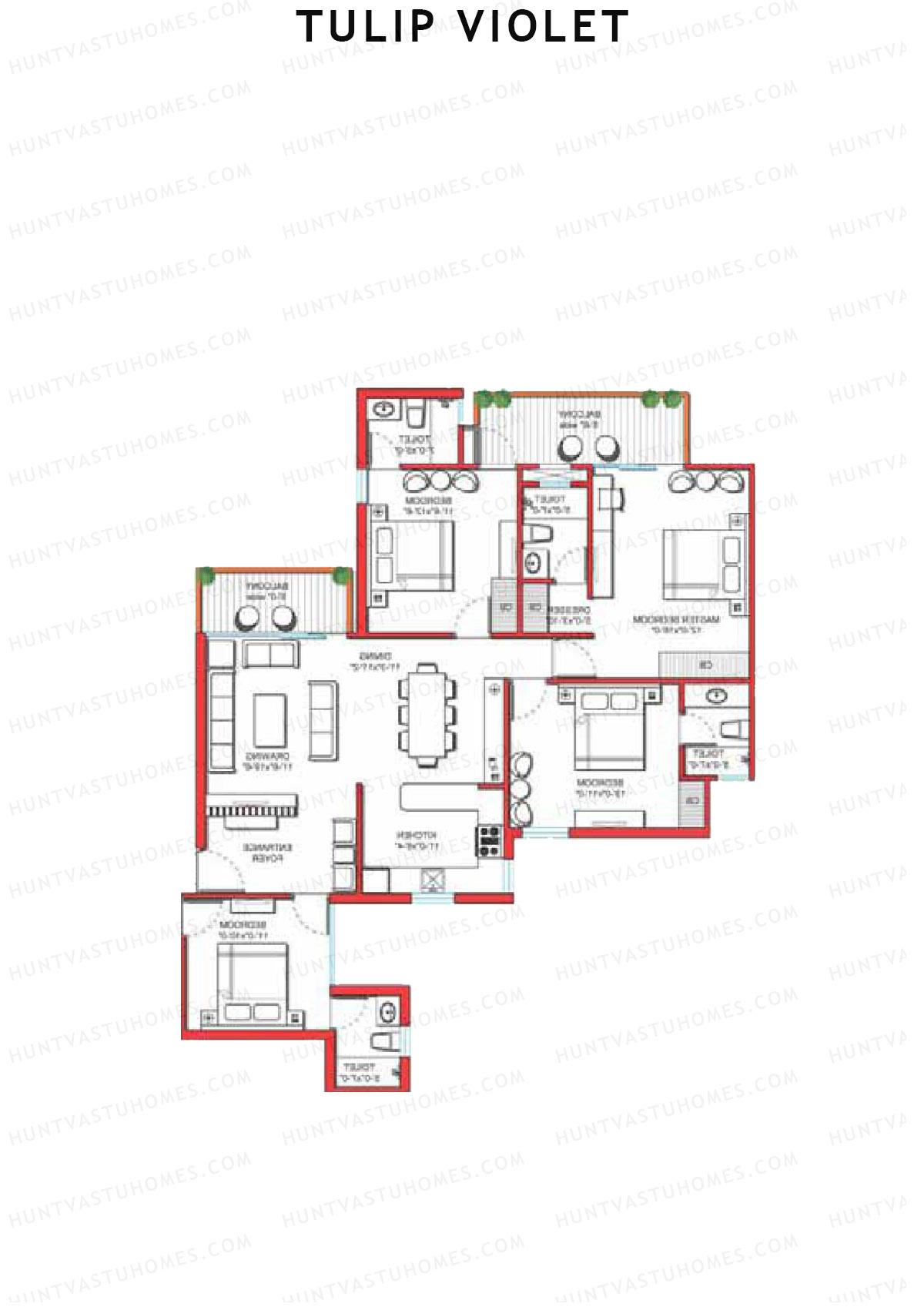Tulip Violet Tower A14 Unit 2 Floor Plan