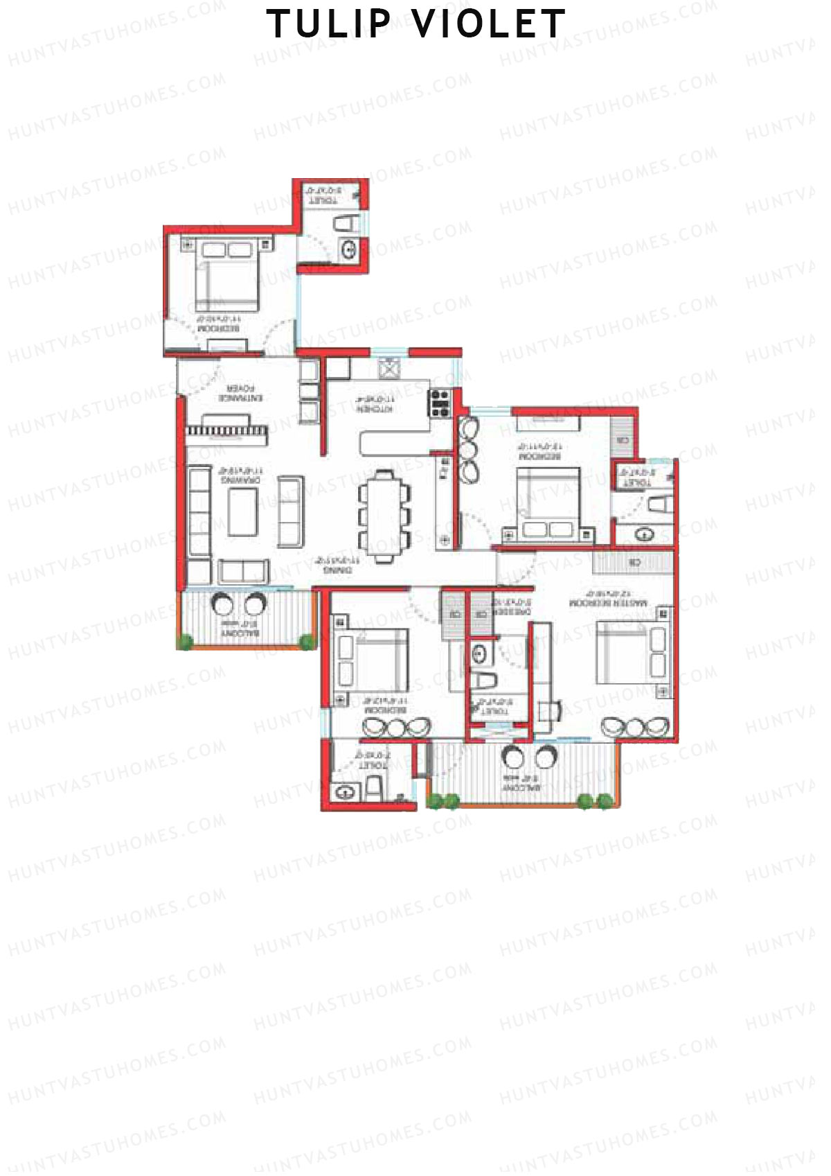 Tulip Violet Tower A14 Unit 3 Floor Plan