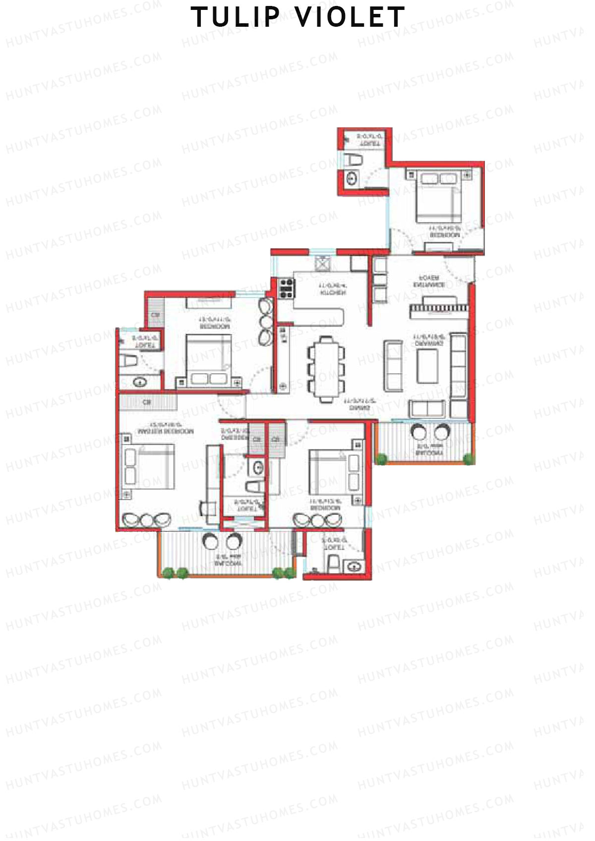 Tulip Violet Tower A1 Unit 4 Floor Plan