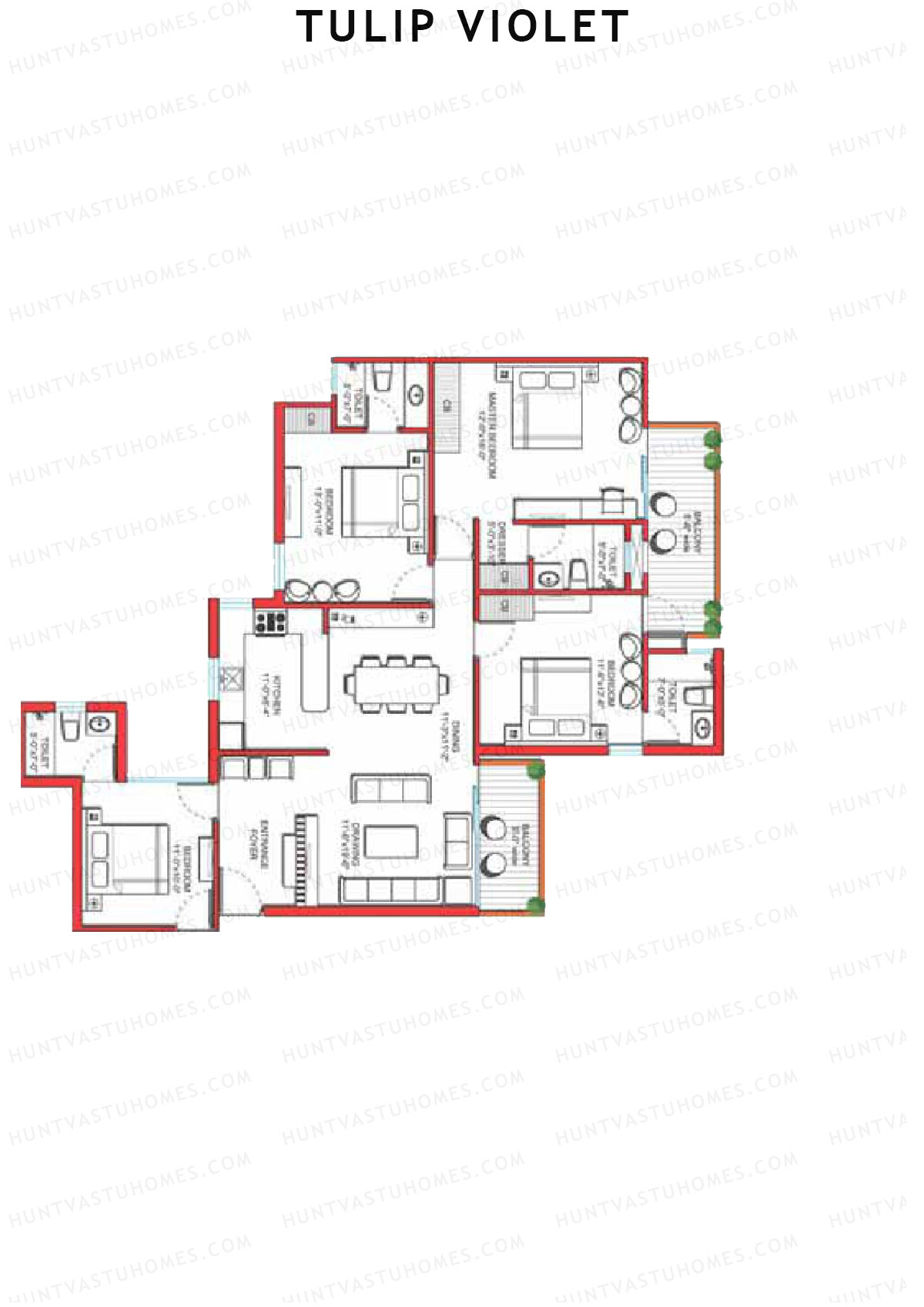 Tulip Violet Tower A3 Unit 1 Floor Plan