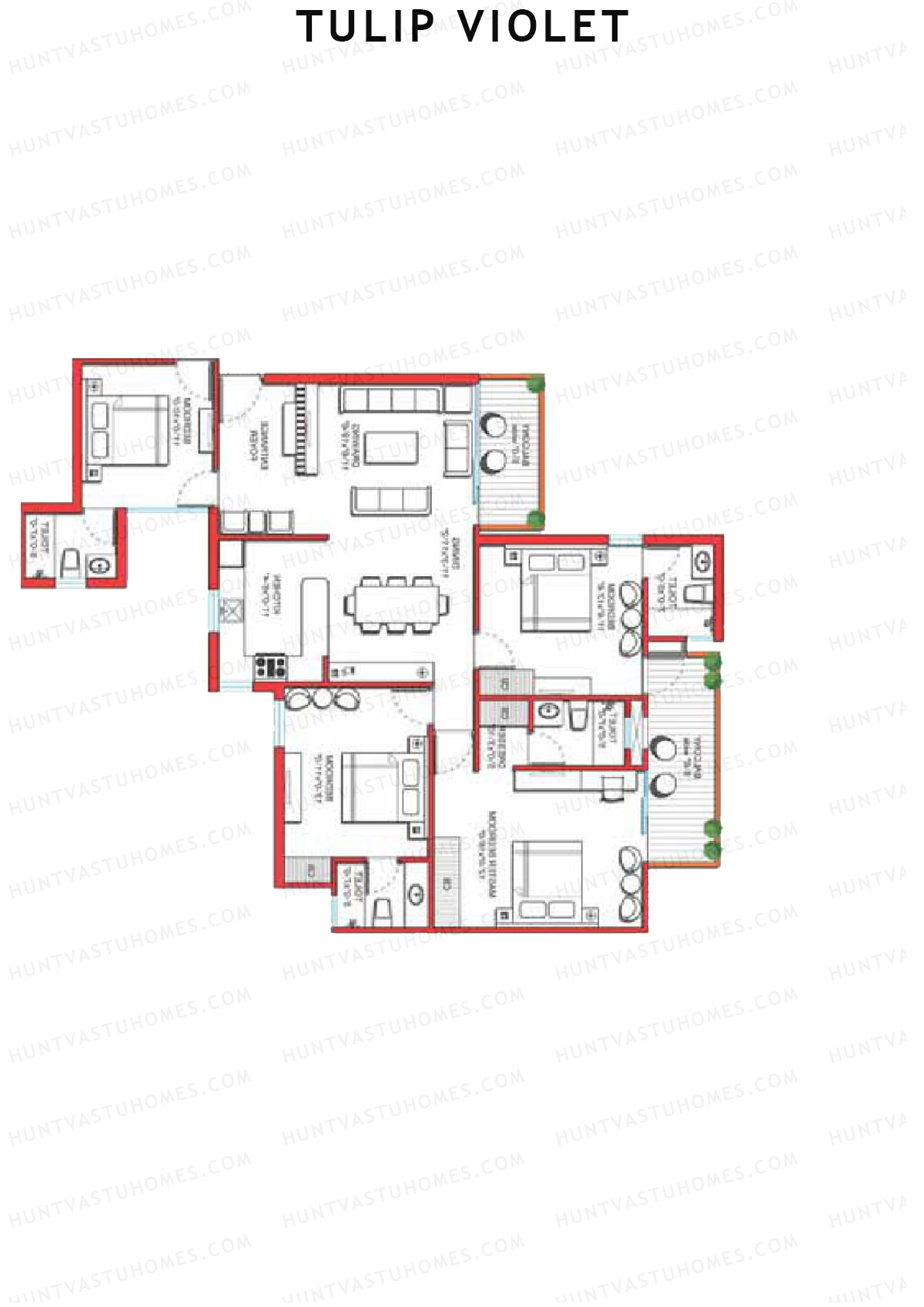 Tulip Violet Tower A5 Unit 2 Floor Plan