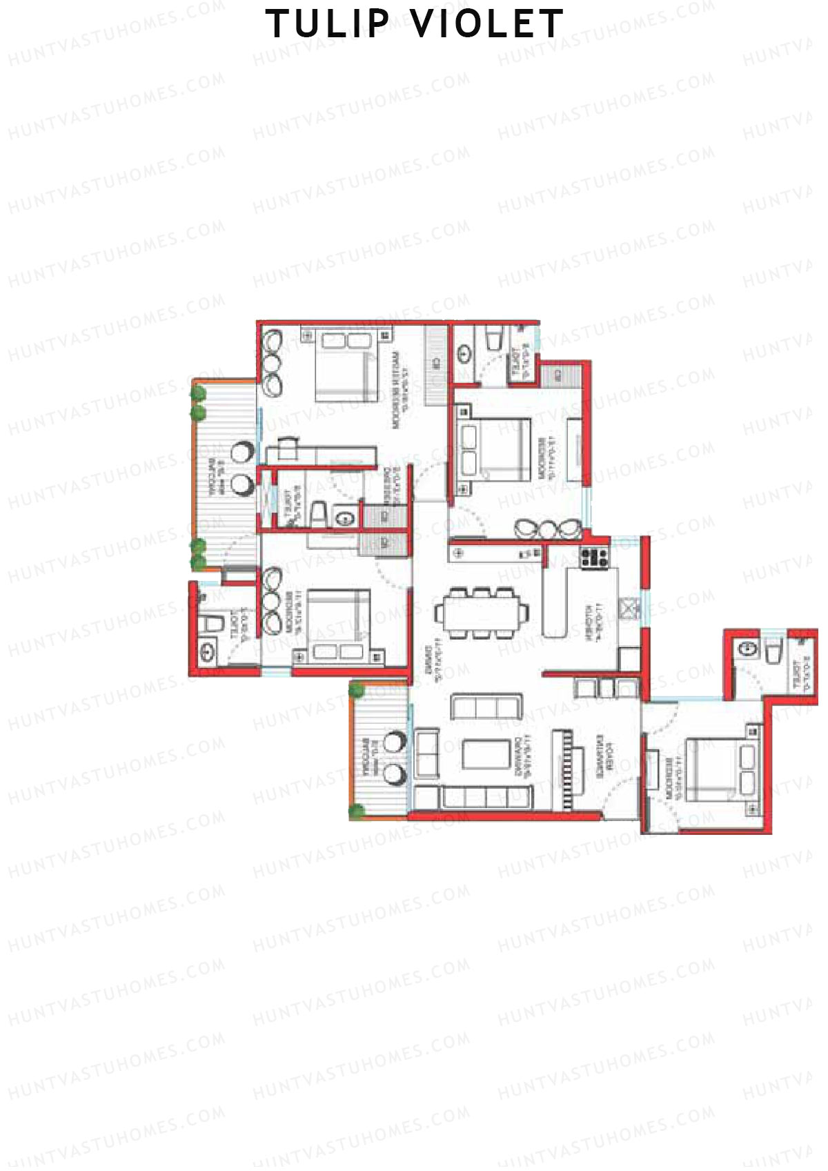 Tulip Violet Tower A6 Unit 4 Floor Plan