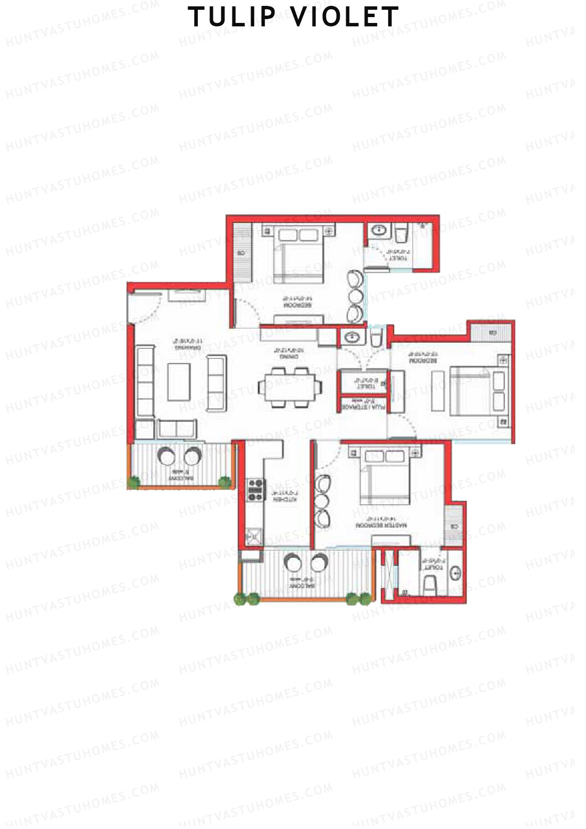 Tulip Violet Tower B11 Unit 3 Floor Plan
