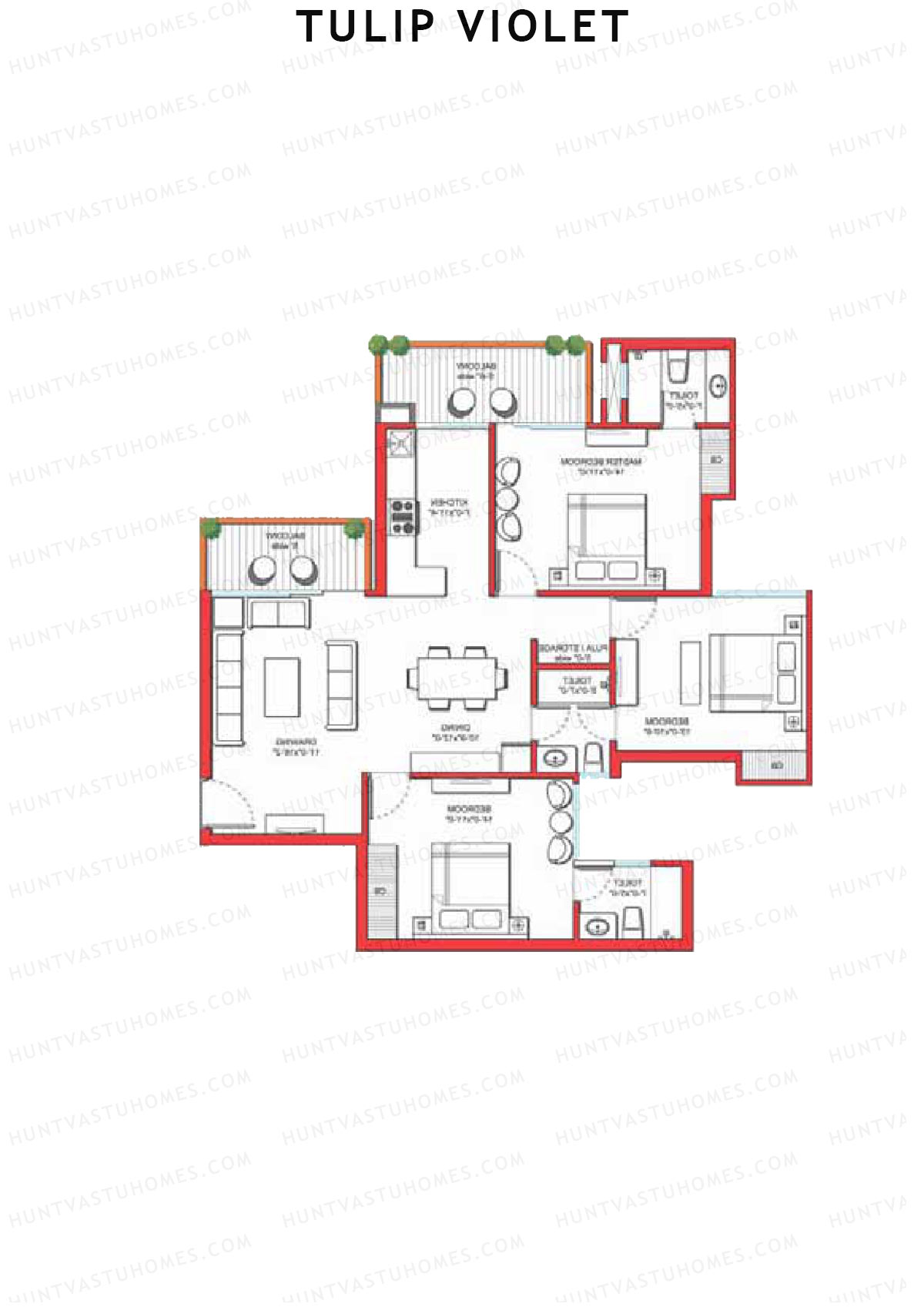 Tulip Violet Tower B21 Unit 2 Floor Plan