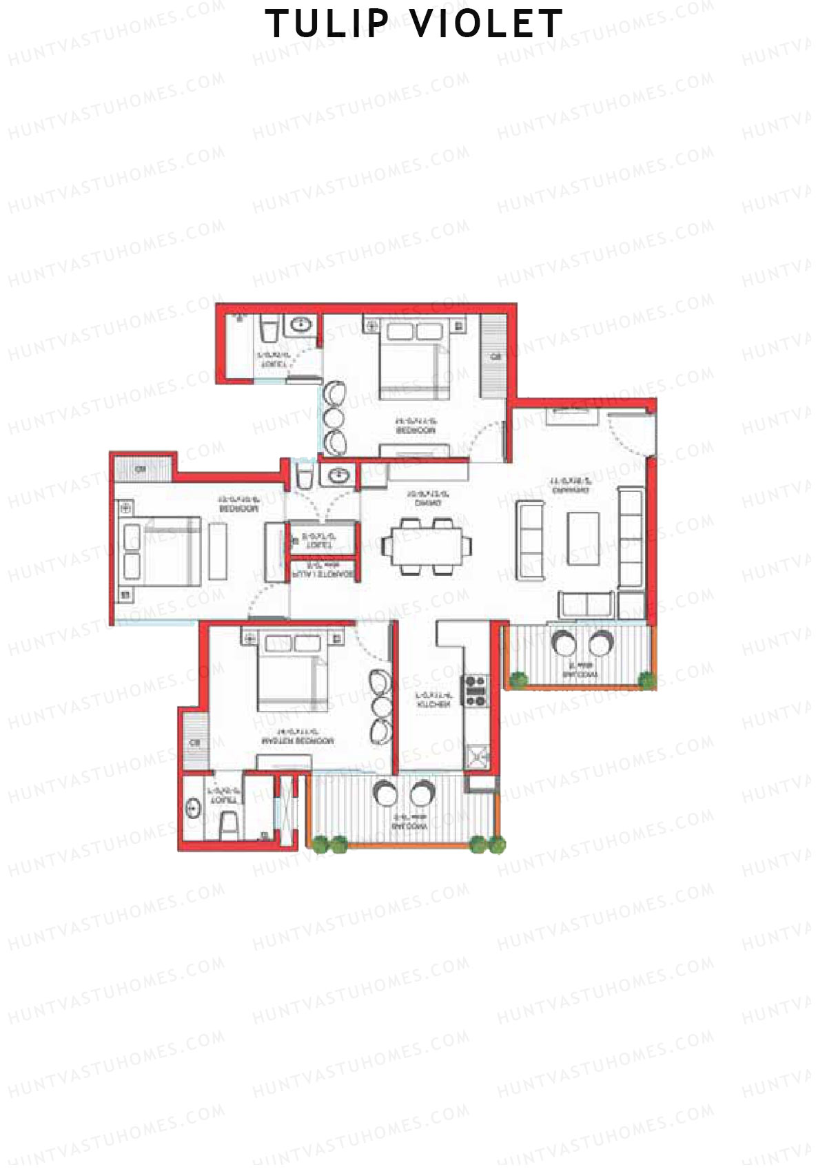 Tulip Violet Tower B24 Unit 4 Floor Plan