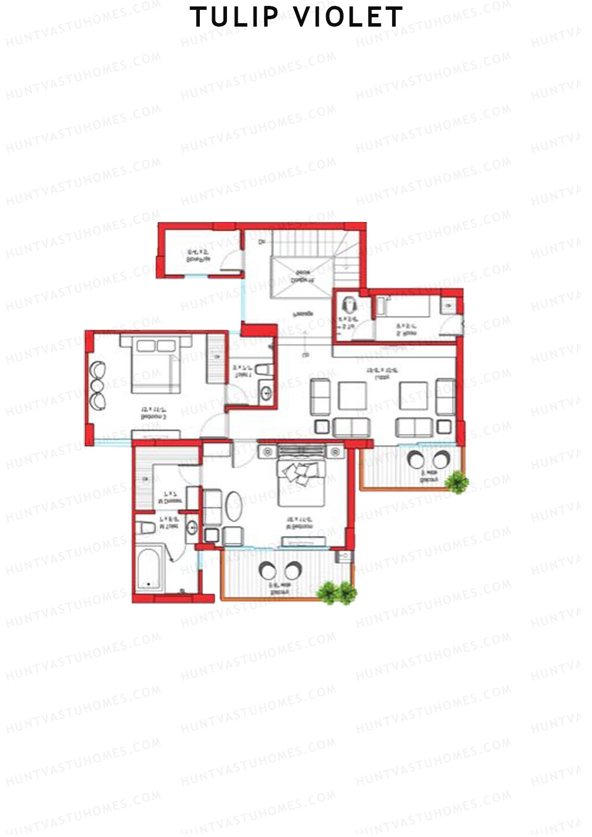 Tulip Violet Tower B2 Unit 4 (Penthouse) Floor Plan