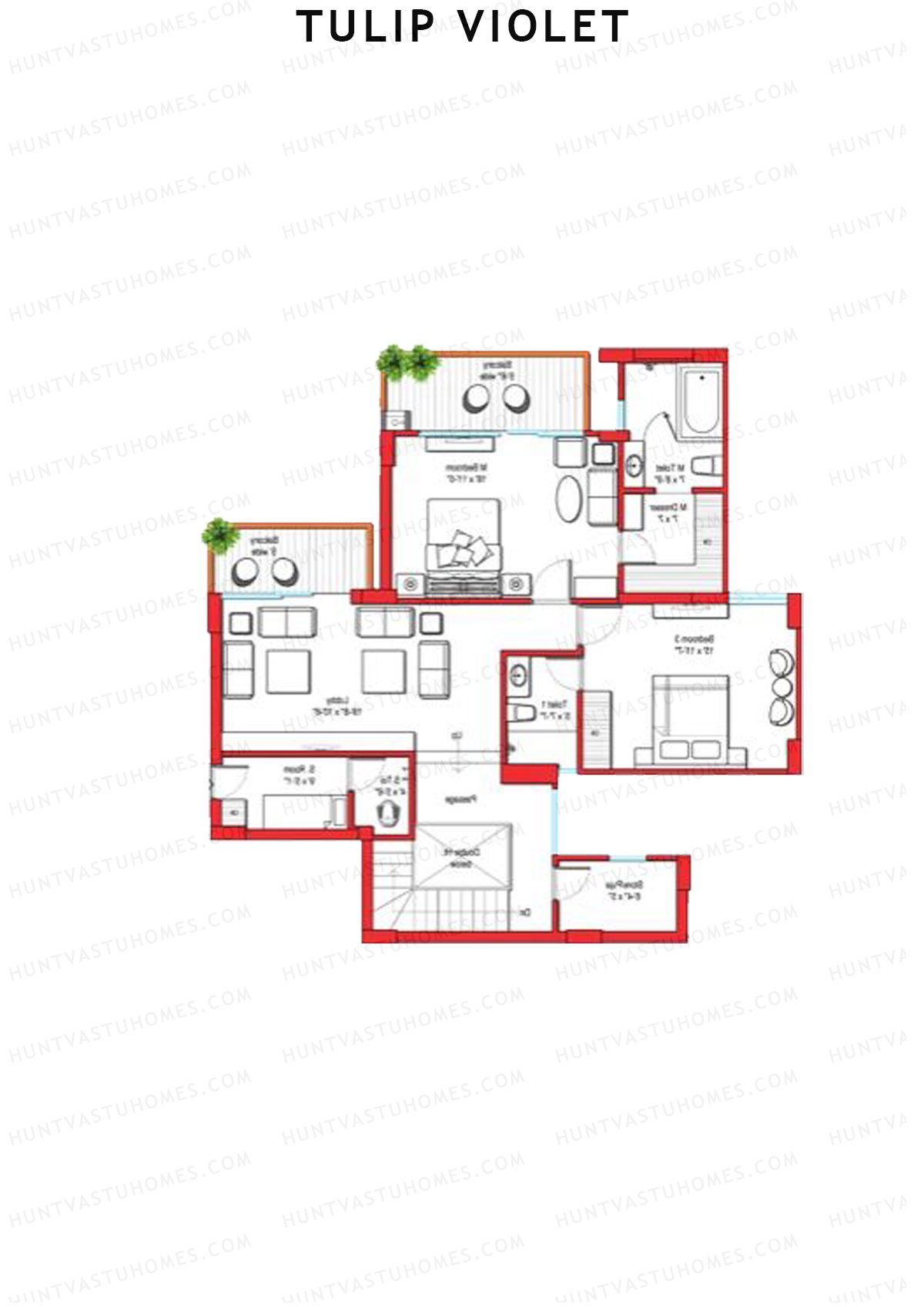Tulip Violet Tower B7 Unit 2 (Penthouse) Floor Plan