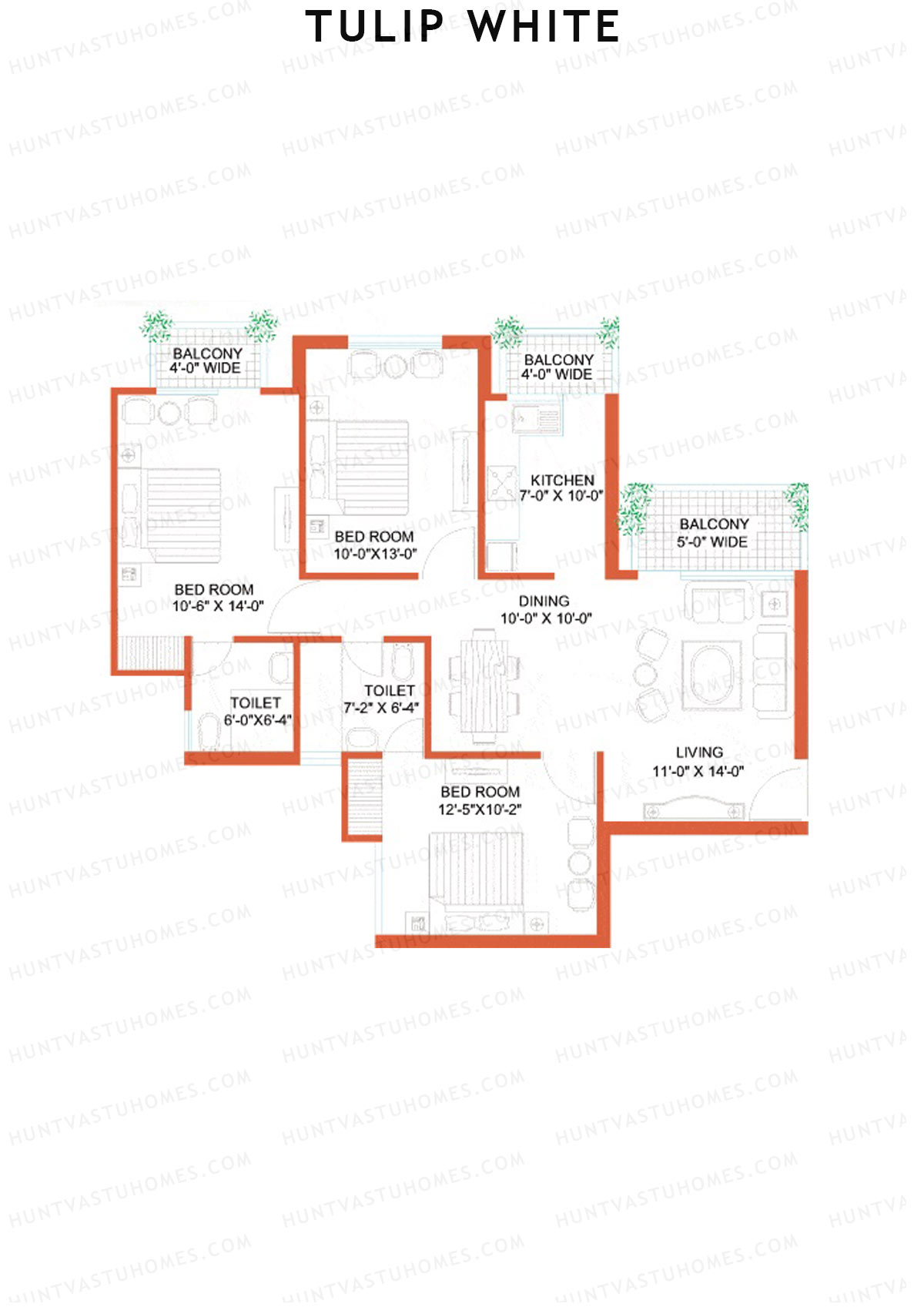 Tulip White Tower A7 Unit 2 Floor Plan