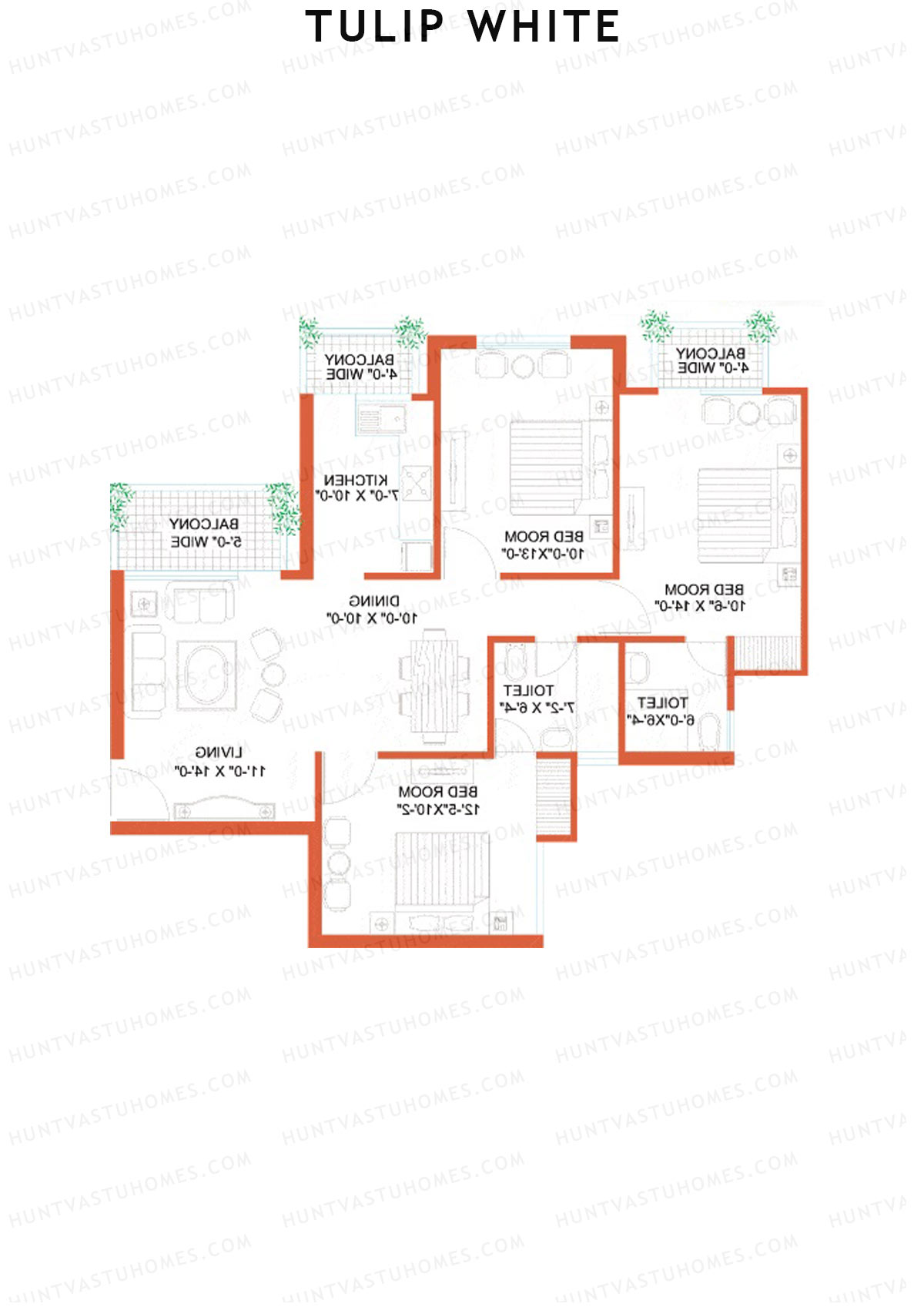 Tulip White Tower A7 Unit 3 Floor Plan