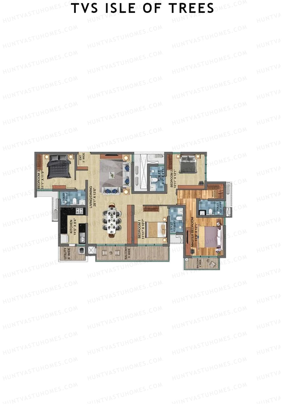 TVS Isle of Trees Tower C Unit 4 Floor Plan