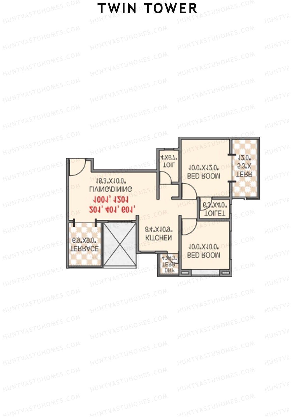 Twin tower Tower A Unit 2 Floor Plan