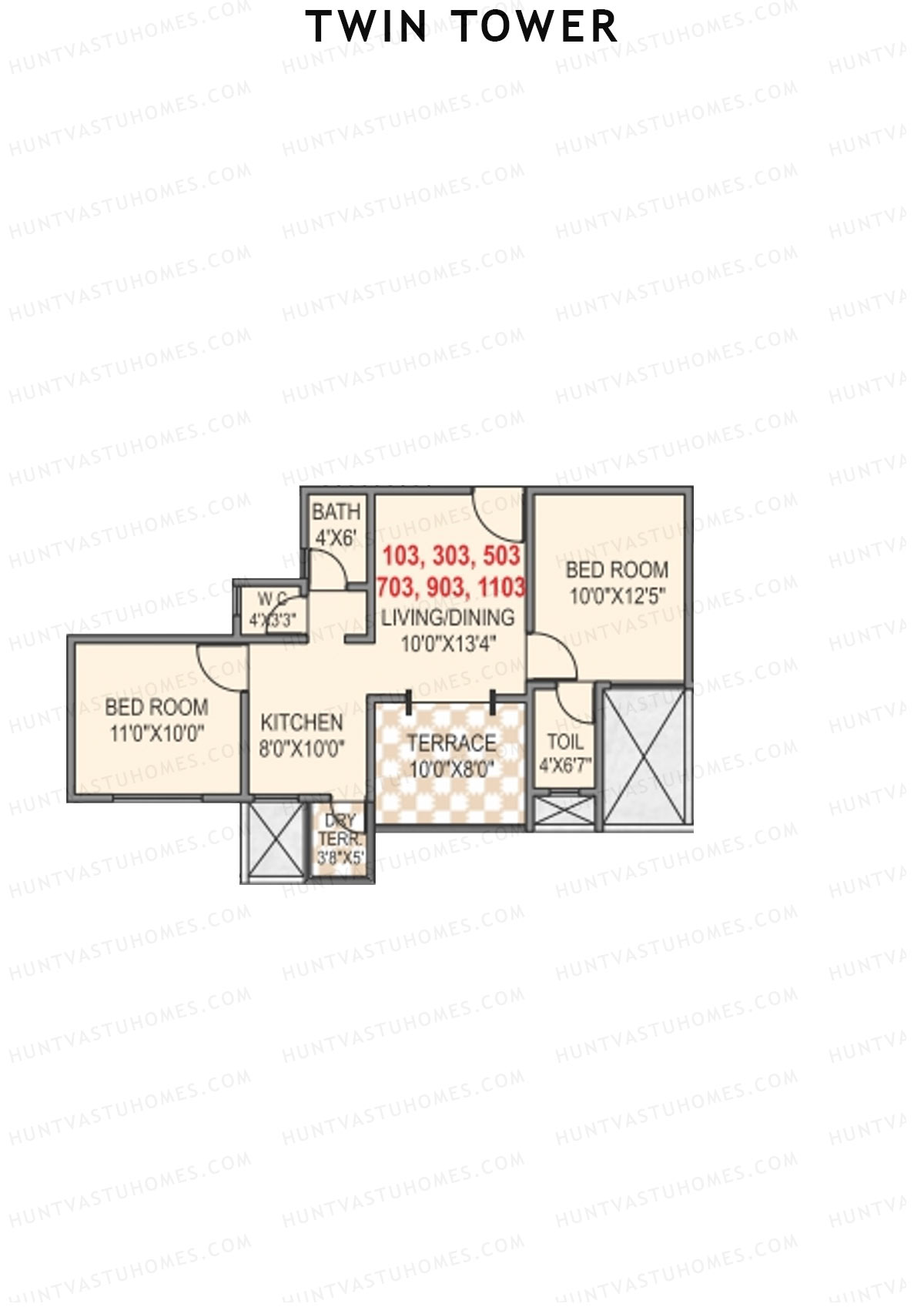 Twin tower Tower A Unit 3 Floor Plan