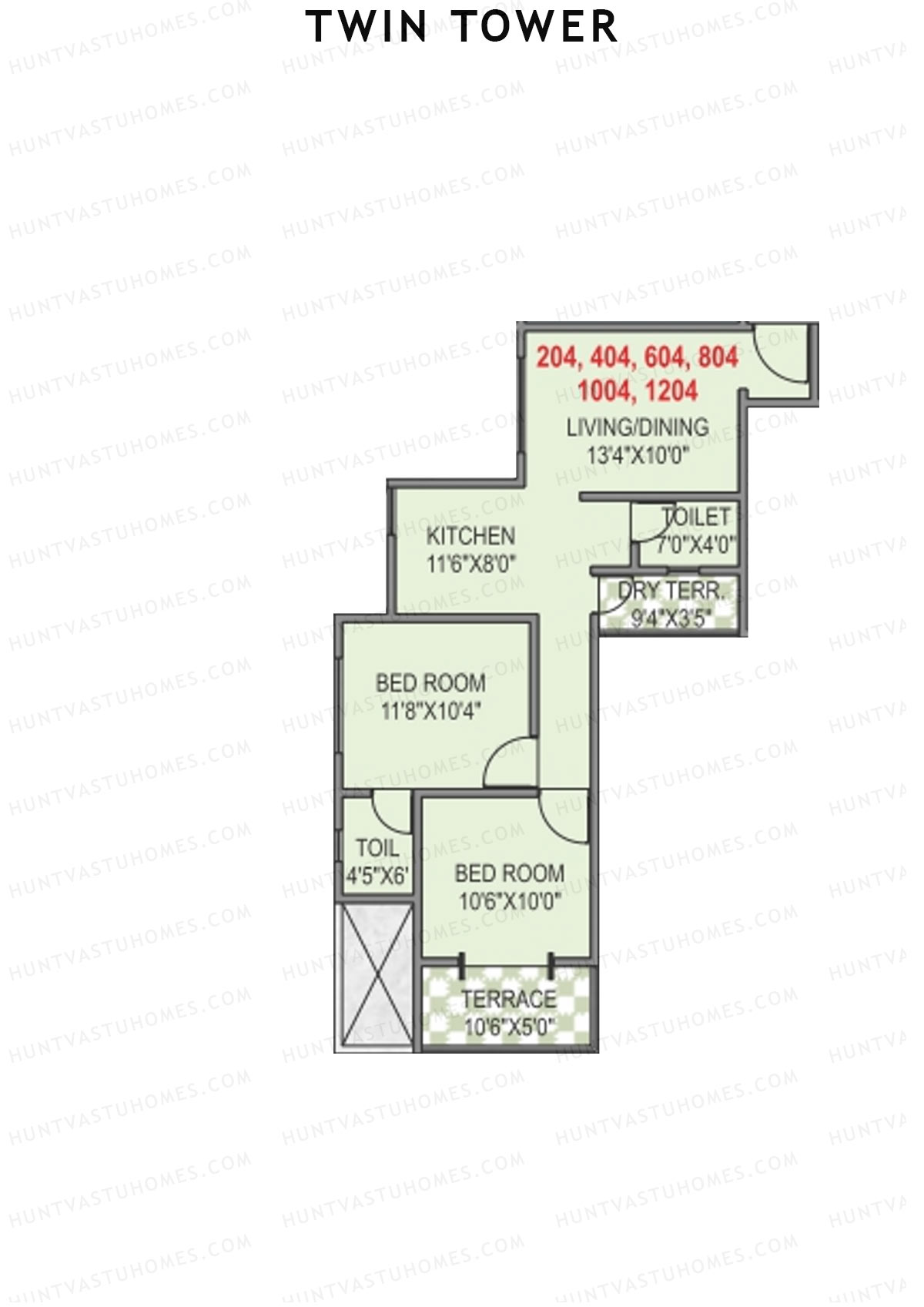 Twin tower Tower A Unit 4 Floor Plan