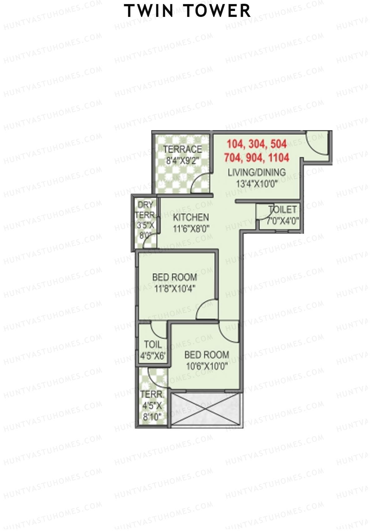 Twin tower Tower A Unit 4 Floor Plan