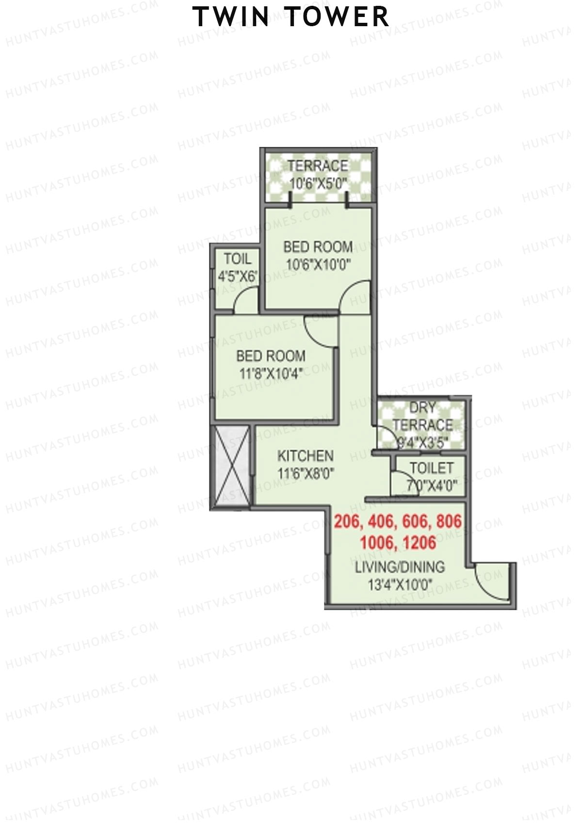 Twin tower Tower A Unit 6 Floor Plan