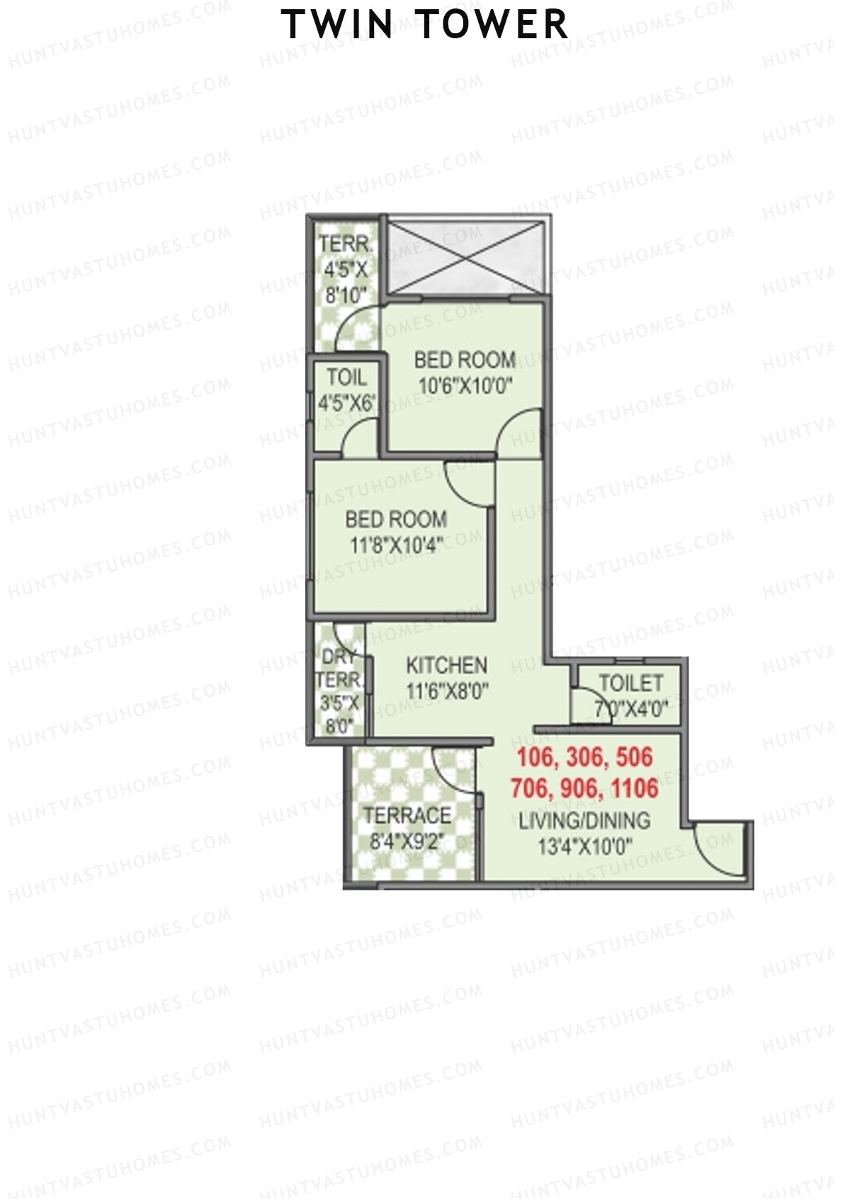 Twin tower Tower A Unit 6 Floor Plan