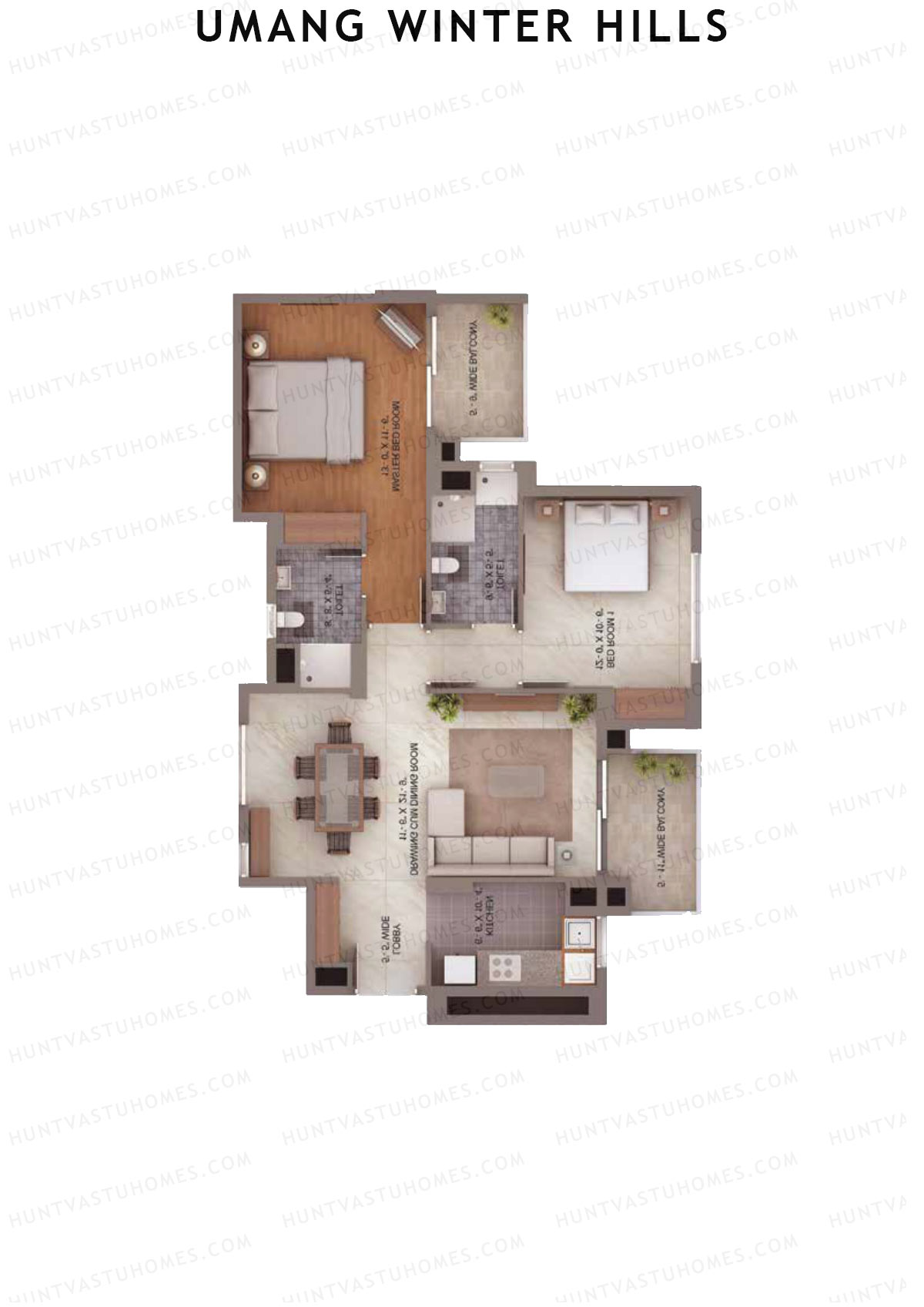 Umang Winter Hills Block C Unit 1 Floor Plan