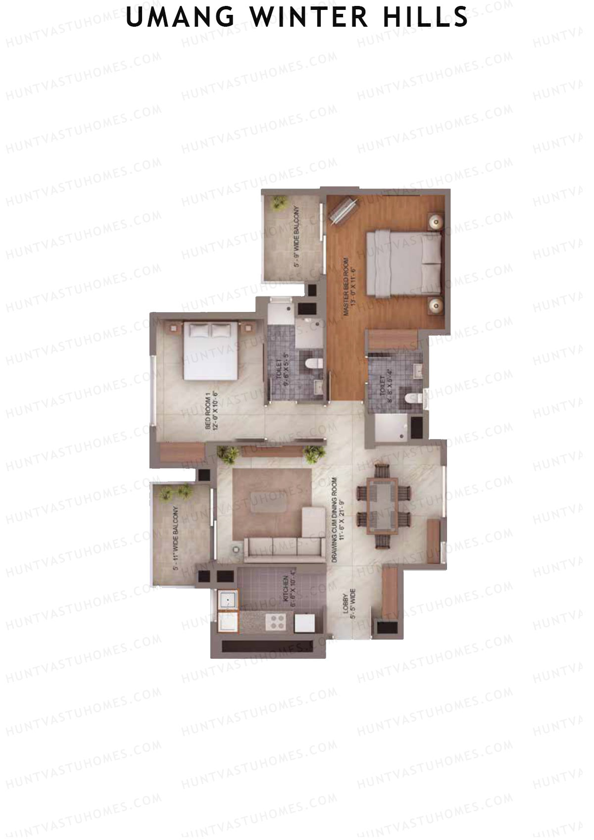 Umang Winter Hills Block C Unit 4 Floor Plan