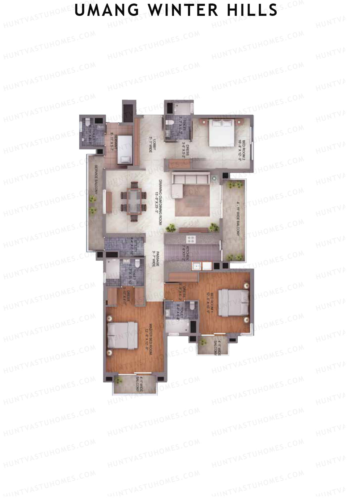 Umang Winter Hills Block H Unit 2 Floor Plan