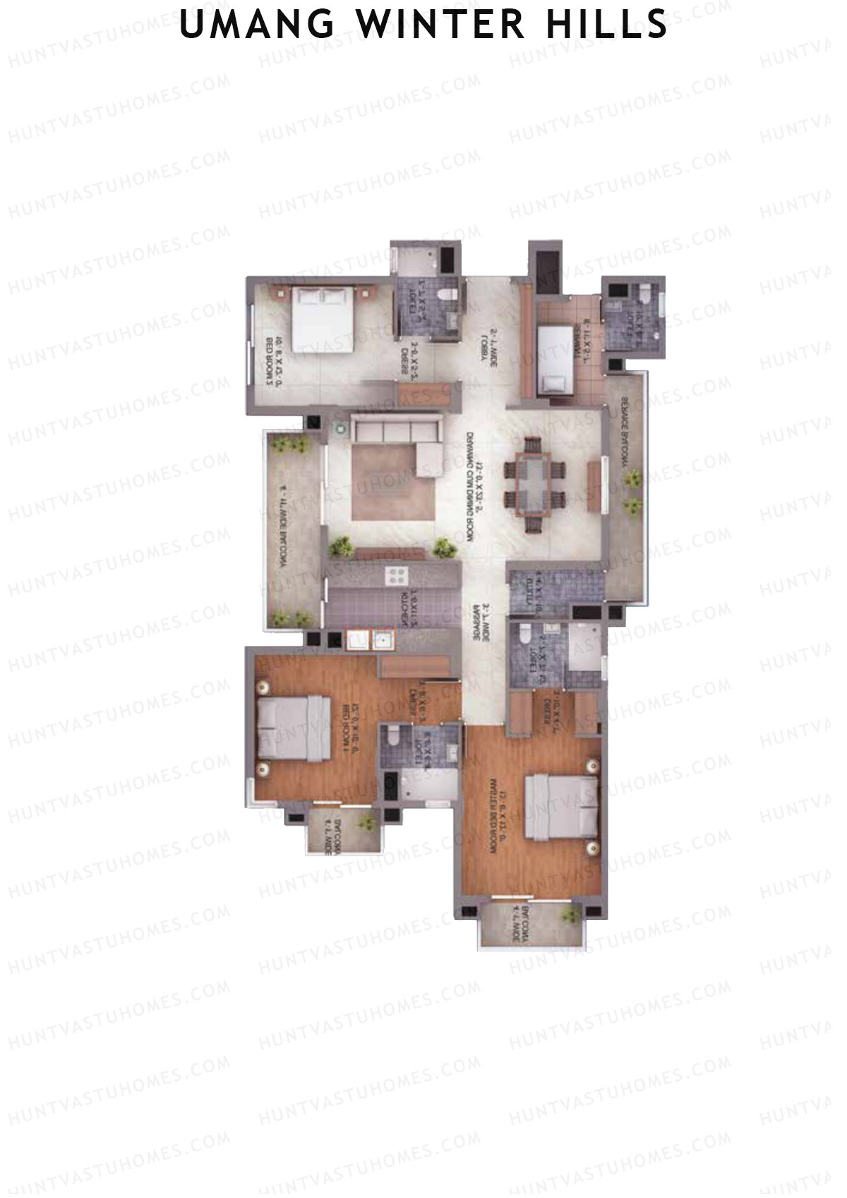 Umang Winter Hills Block H Unit 3 Floor Plan