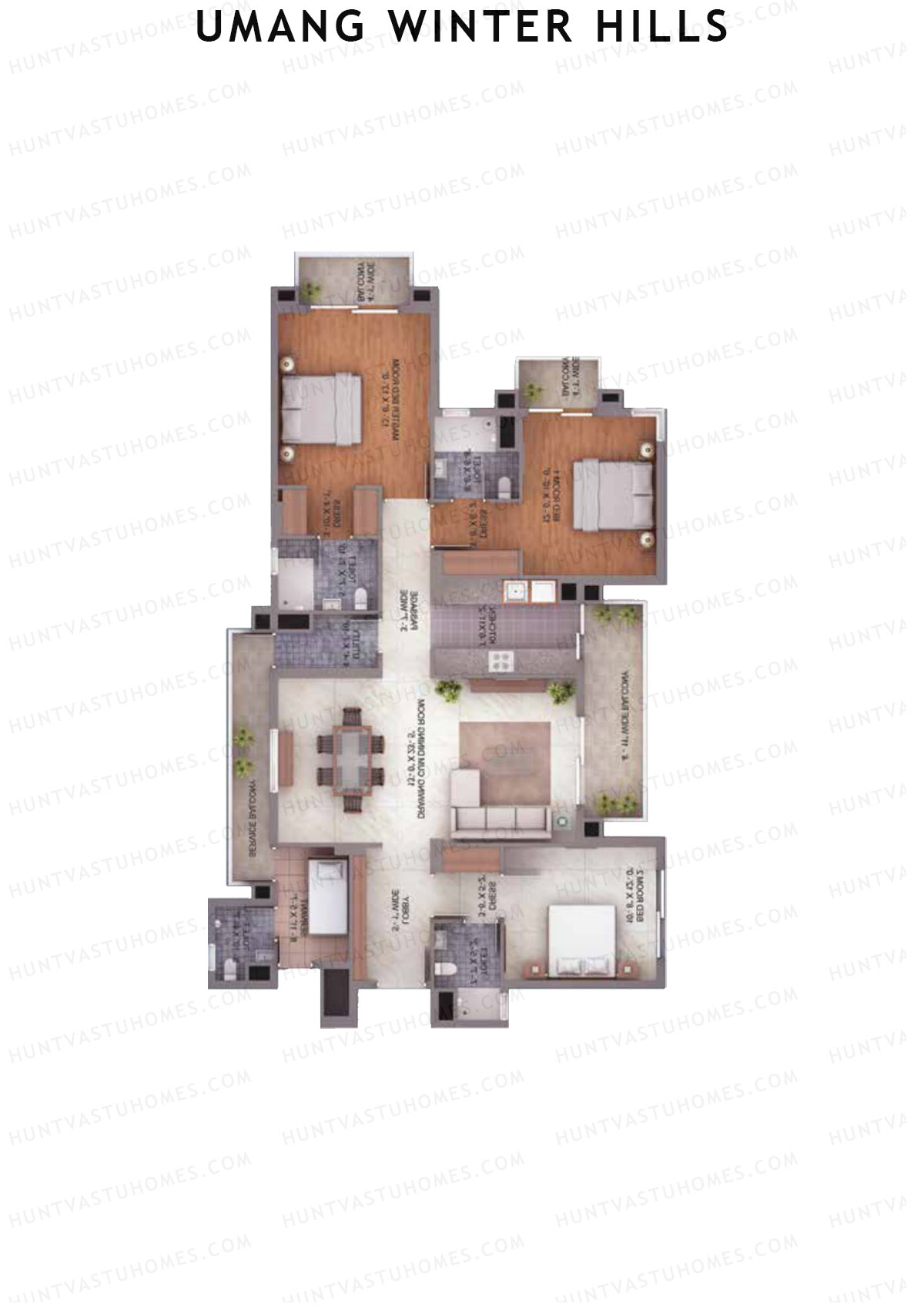 Umang Winter Hills Block I Unit 1 Floor Plan