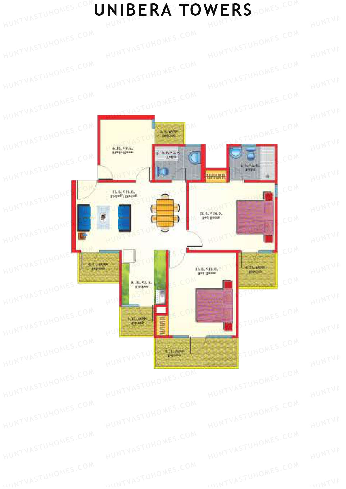 Unibera Towers Tower B Unit 4 Floor Plan