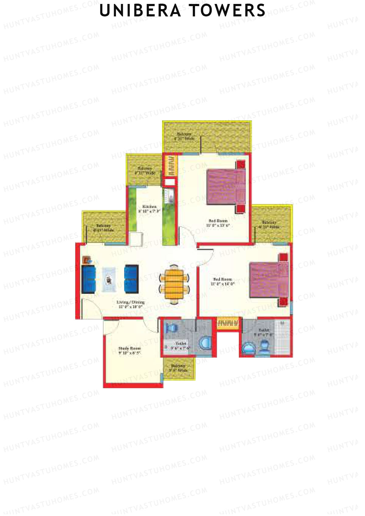 Unibera Towers Tower B Unit 5 Floor Plan
