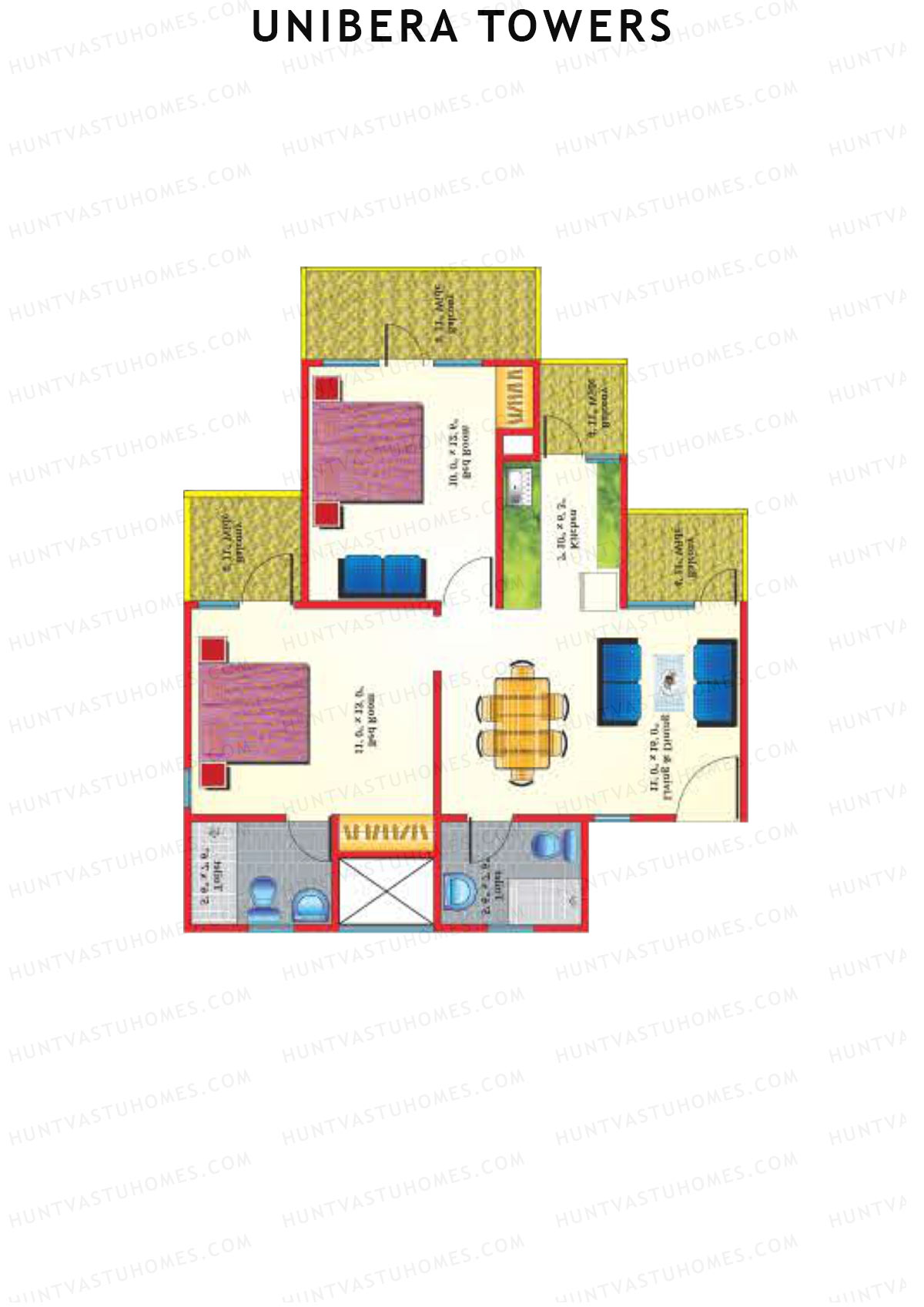Unibera Towers Tower B Unit 6 Floor Plan