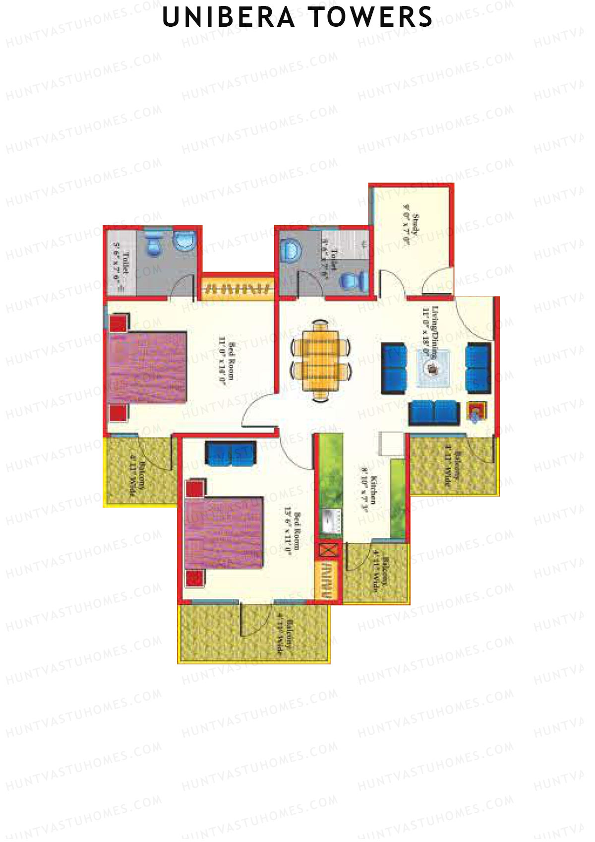 Unibera Towers Tower C Unit 1 Floor Plan