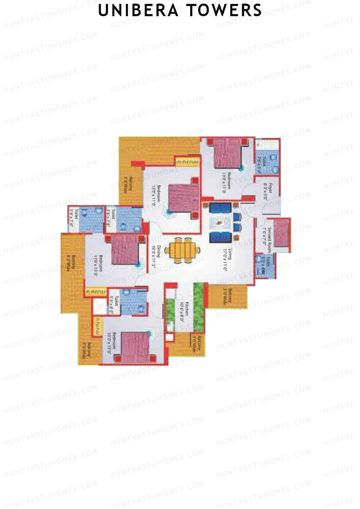 Unibera Towers Tower D Unit 1 Floor Plan