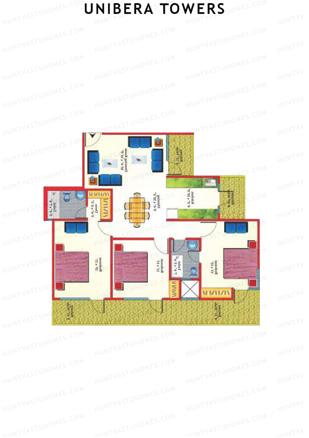 Unibera Towers Tower E Unit 2 Floor Plan