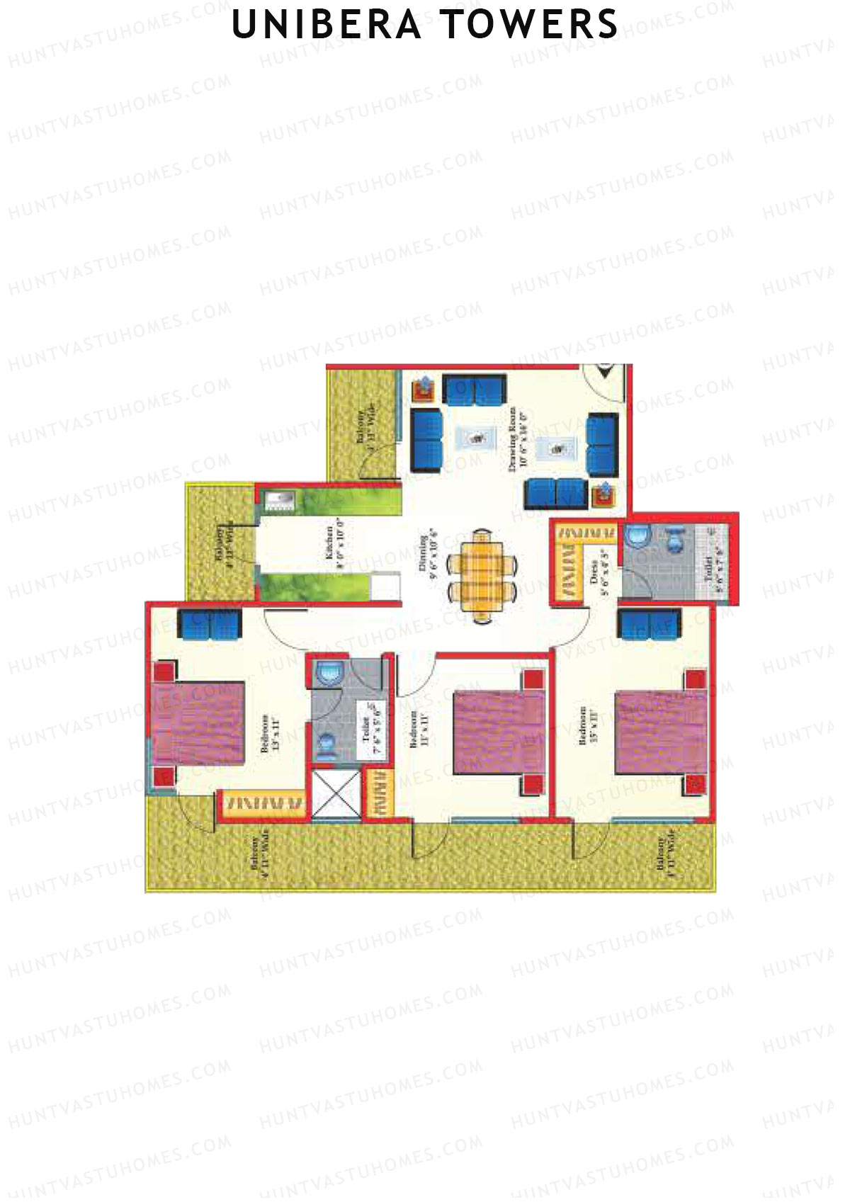 Unibera Towers Tower F Unit 1 Floor Plan