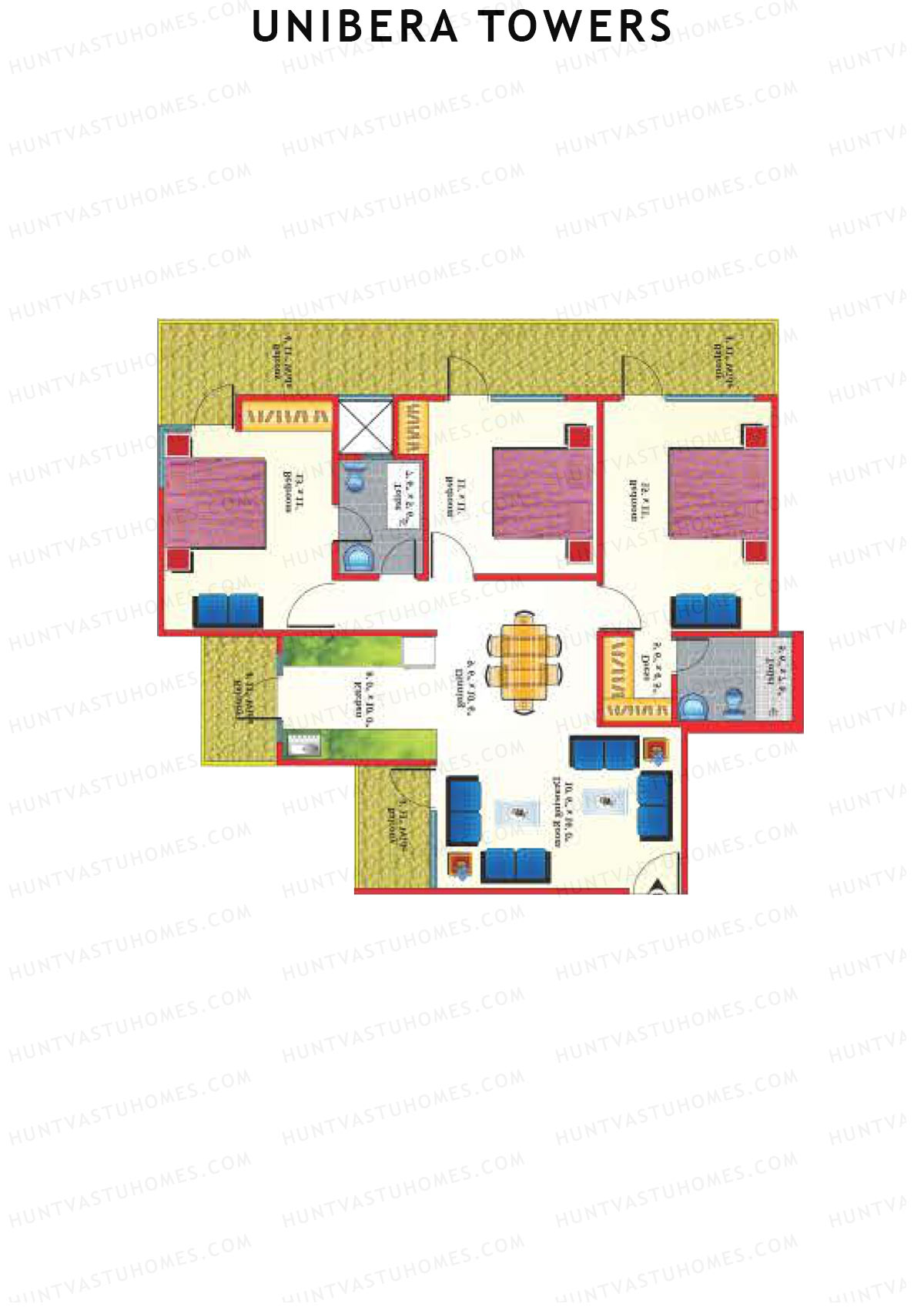 Unibera Towers Tower F Unit 4 Floor Plan