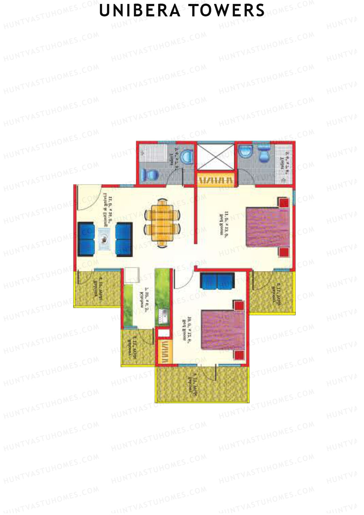 Unibera Towers Tower G Unit 2 Floor Plan