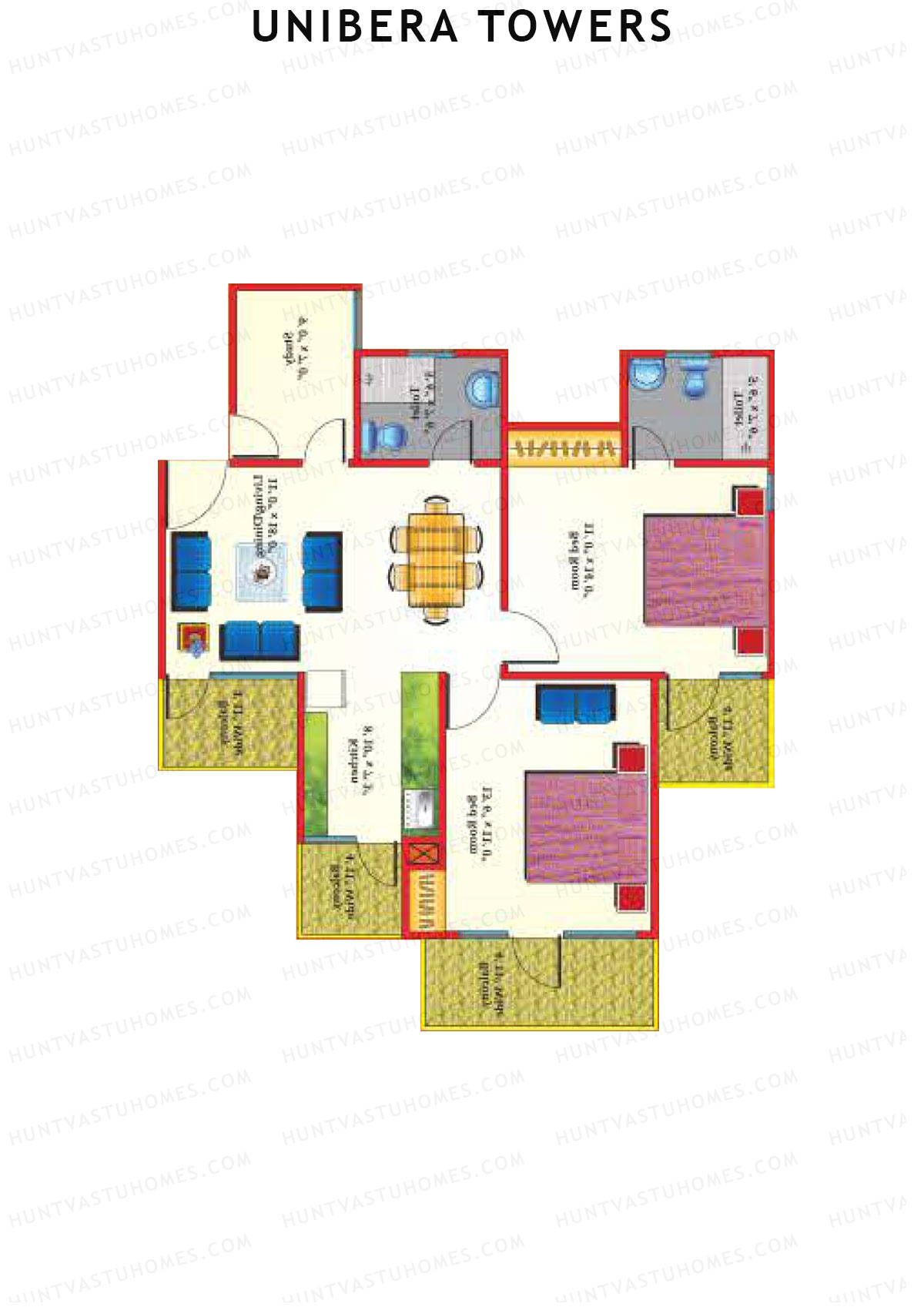 Unibera Towers Tower G Unit 4 Floor Plan