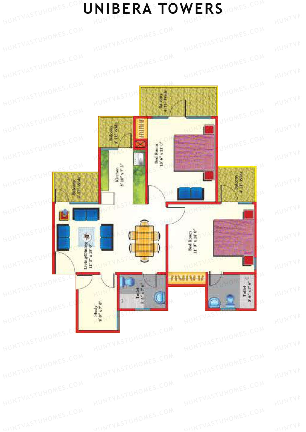 Unibera Towers Tower G Unit 5 Floor Plan