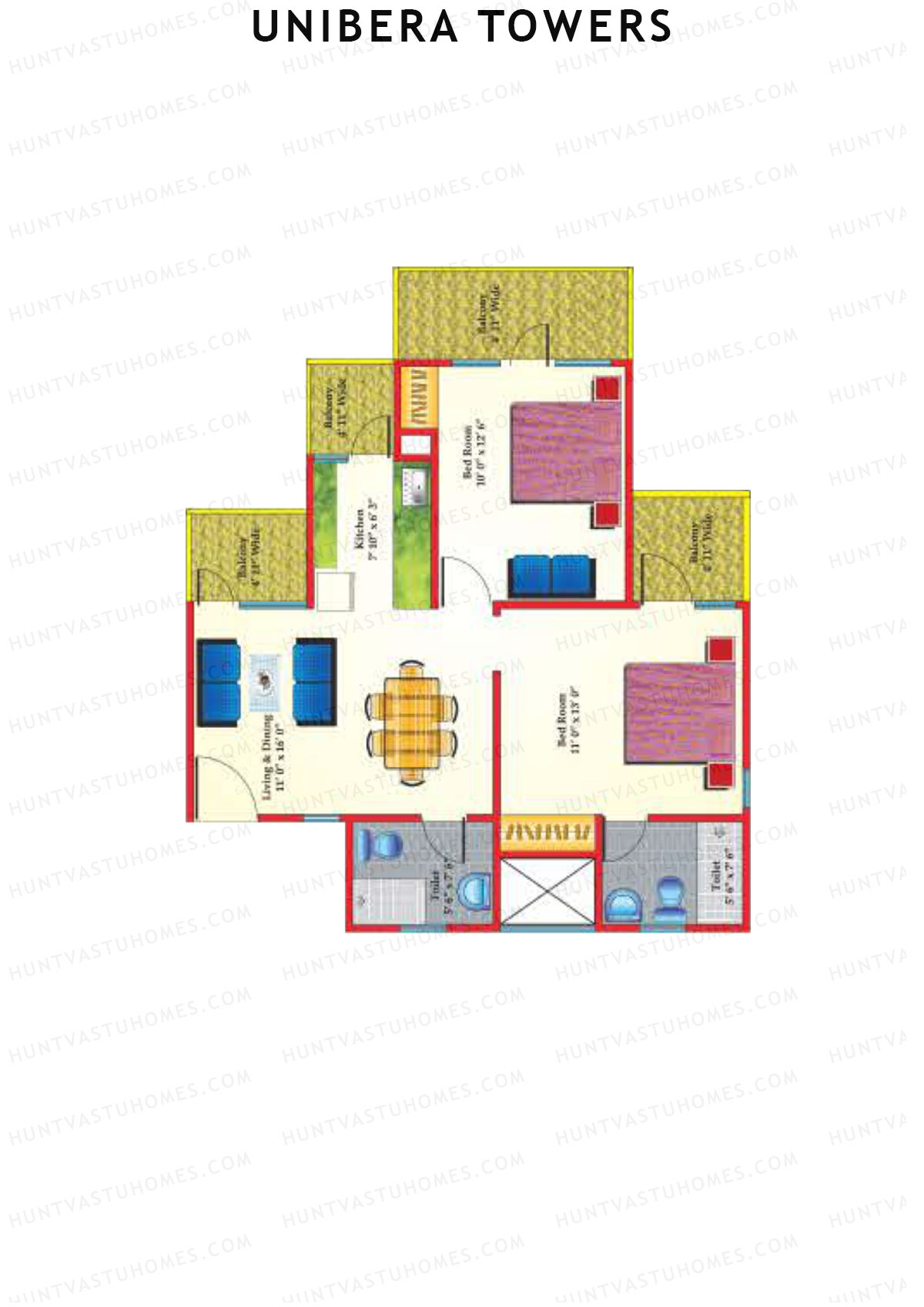 Unibera Towers Tower G Unit 7 Floor Plan