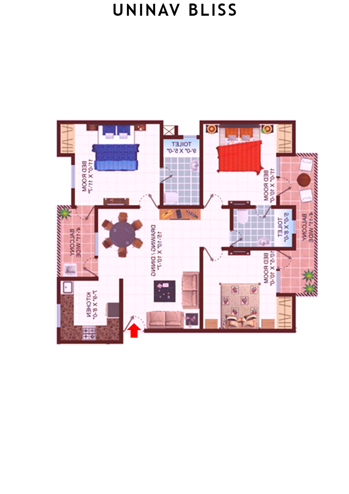 Uninav Bliss Block C1 Unit 1 Floor Plan