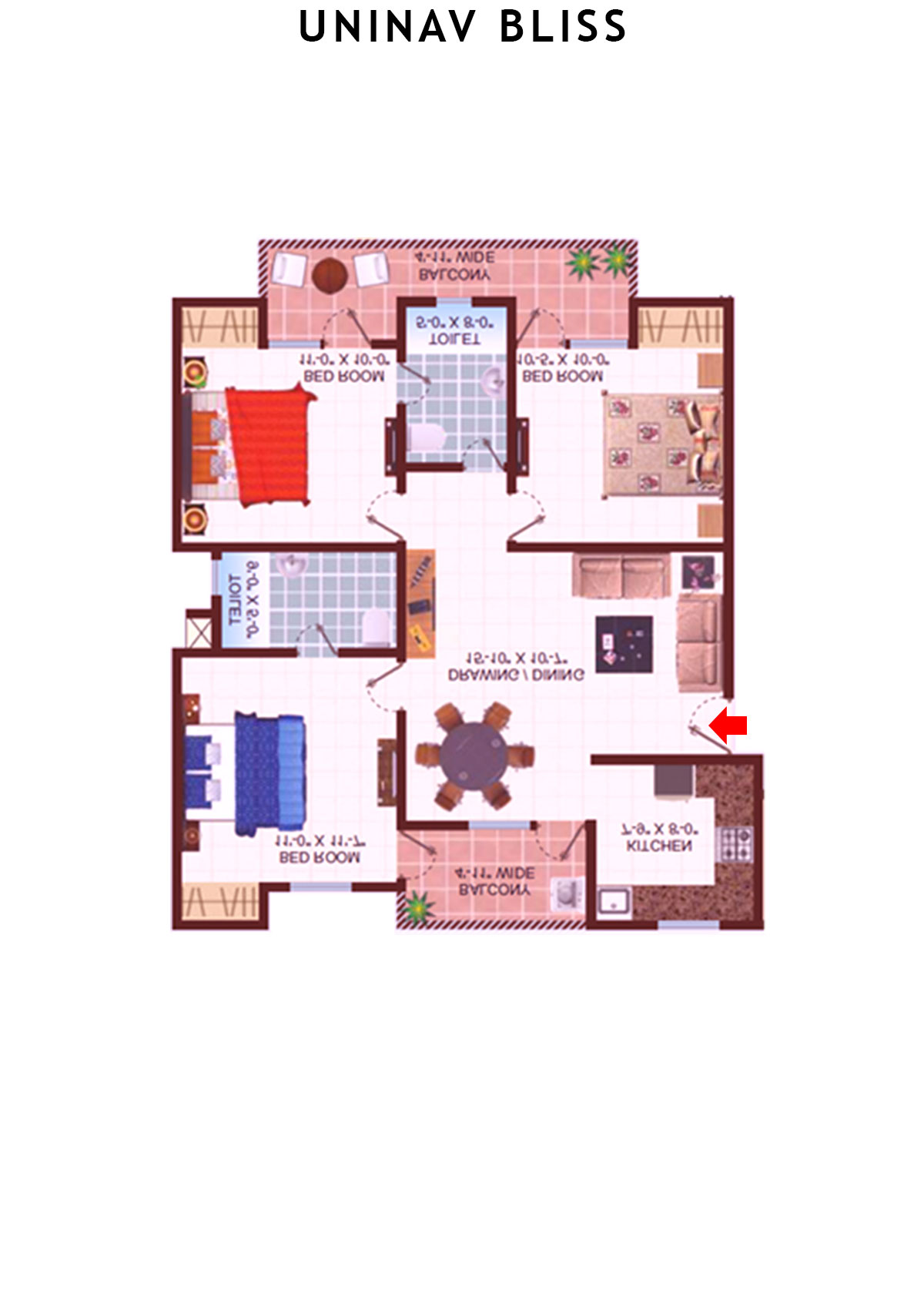 Uninav Bliss Block C3 Unit 1 Floor Plan