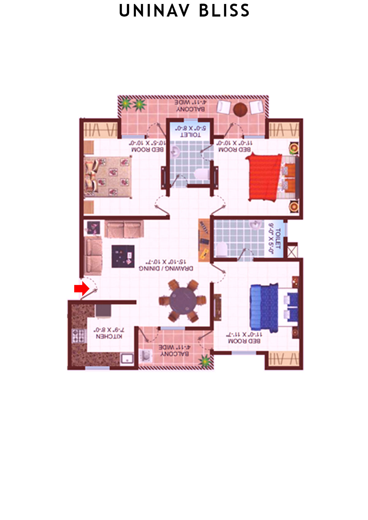 Uninav Bliss Block C5 Unit 2 Floor Plan