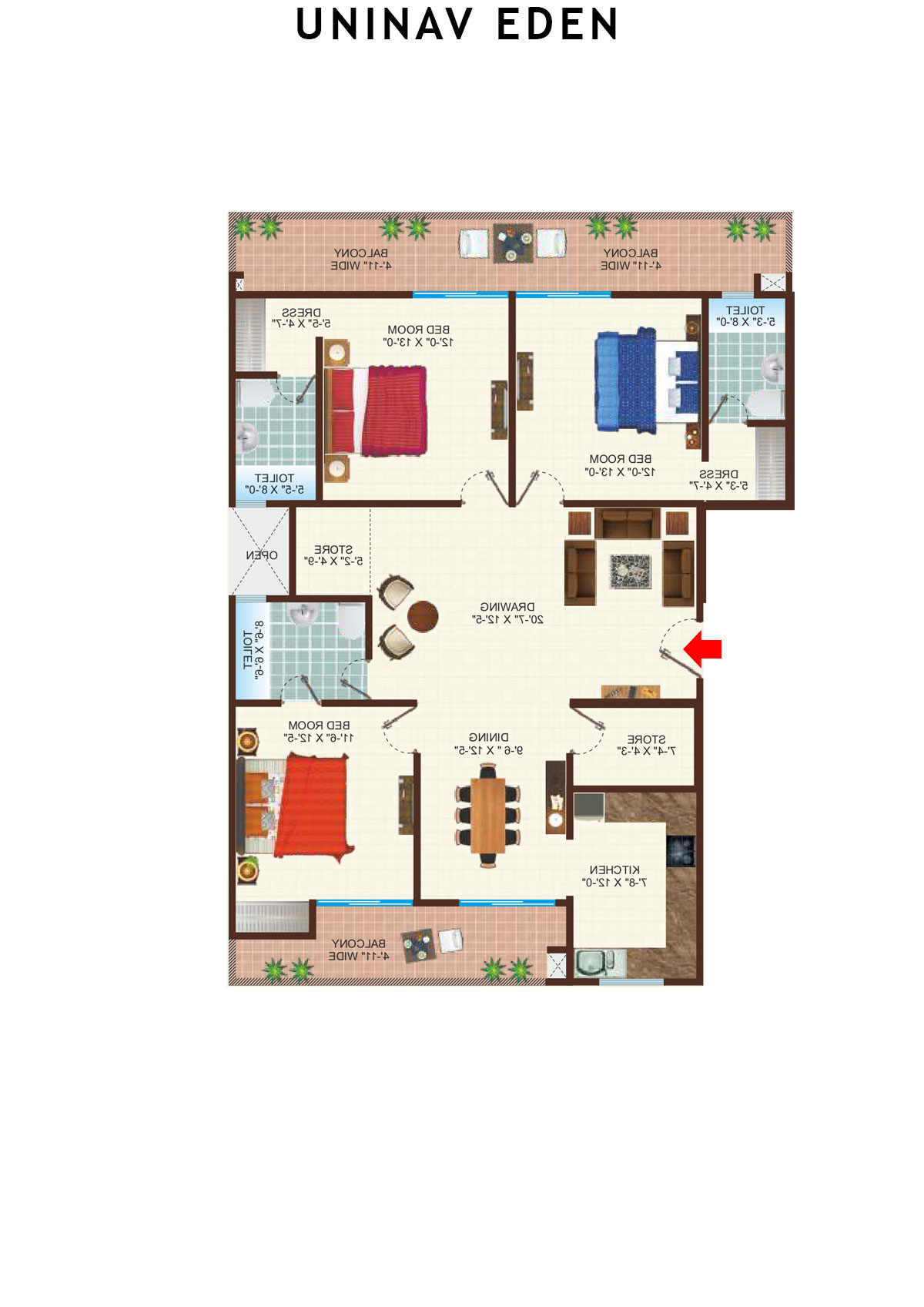 Uninav Eden Block B7 Unit 2 Floor Plan