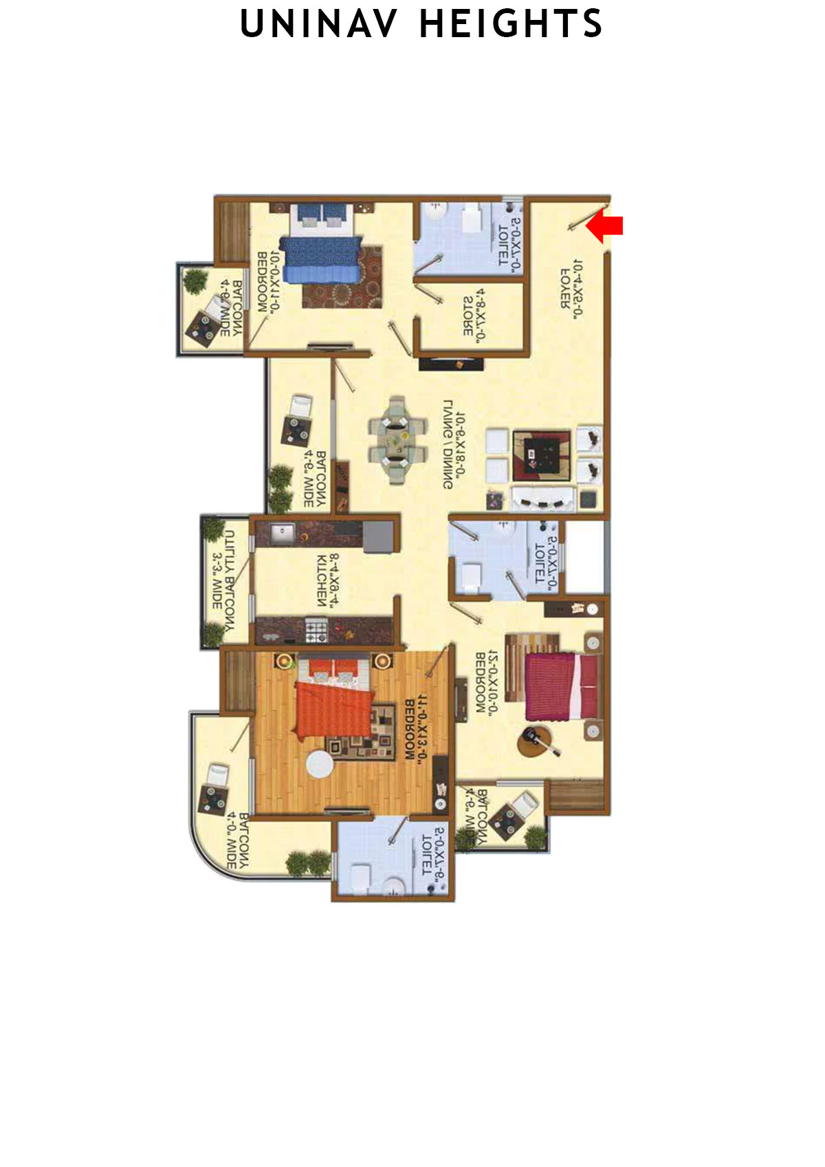 Uninav Heights Block A Unit 6 Floor Plan