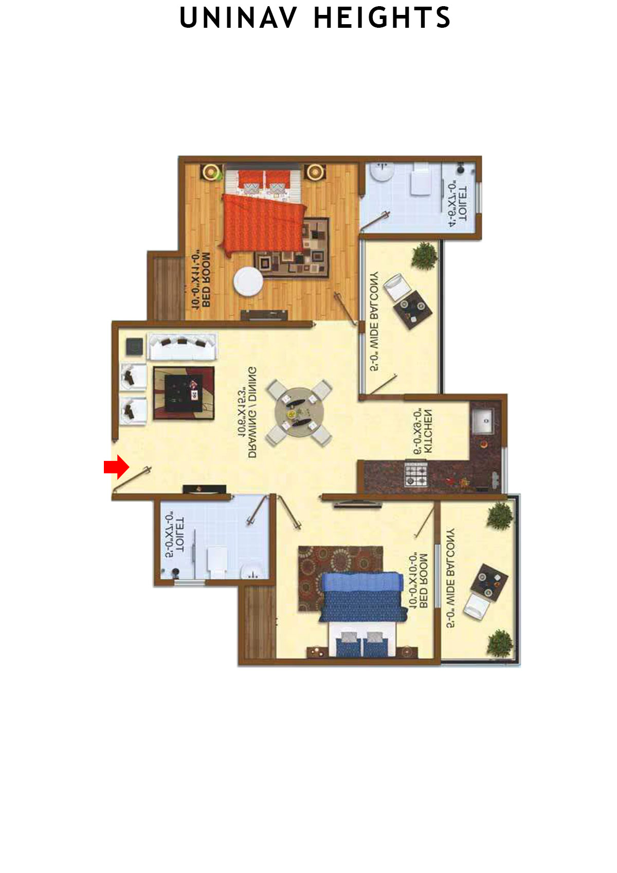 Uninav Heights Block B Unit 1 Floor Plan
