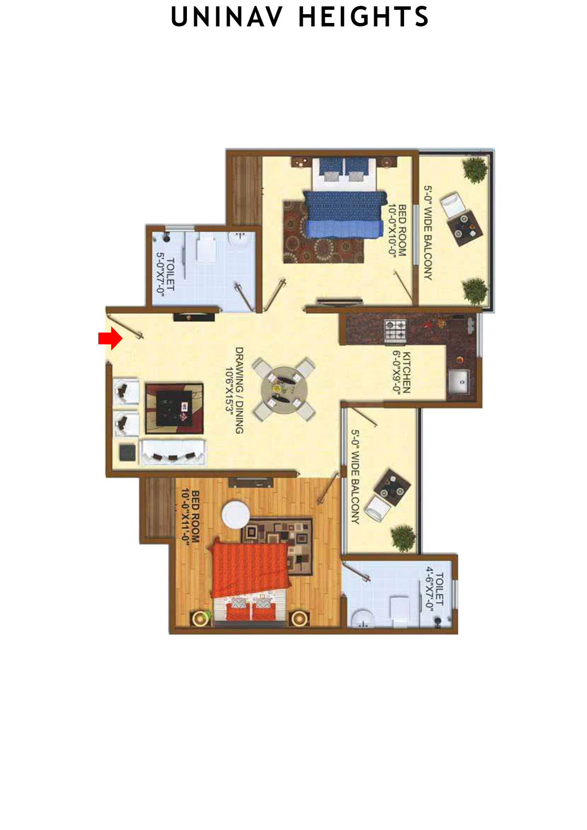 Uninav Heights Block B Unit 2 Floor Plan
