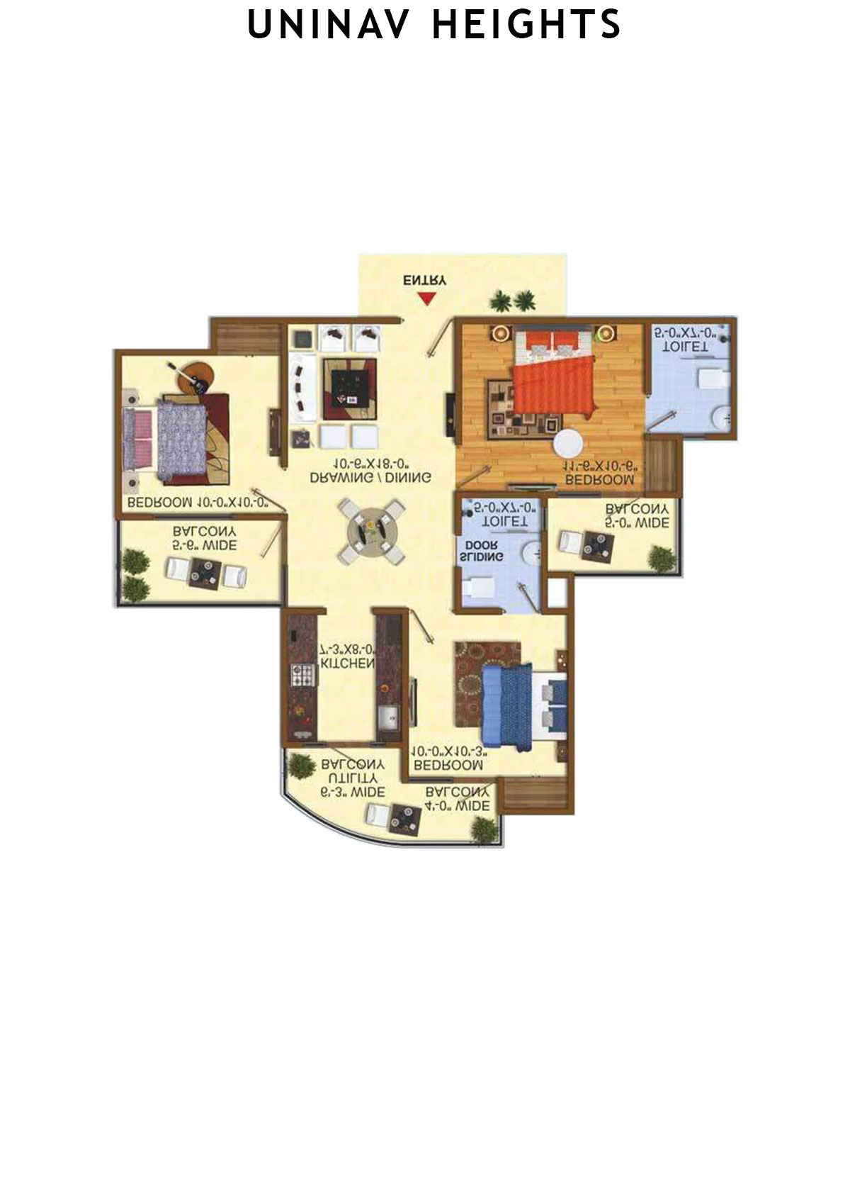 Uninav Heights Block C Unit 2 Floor Plan