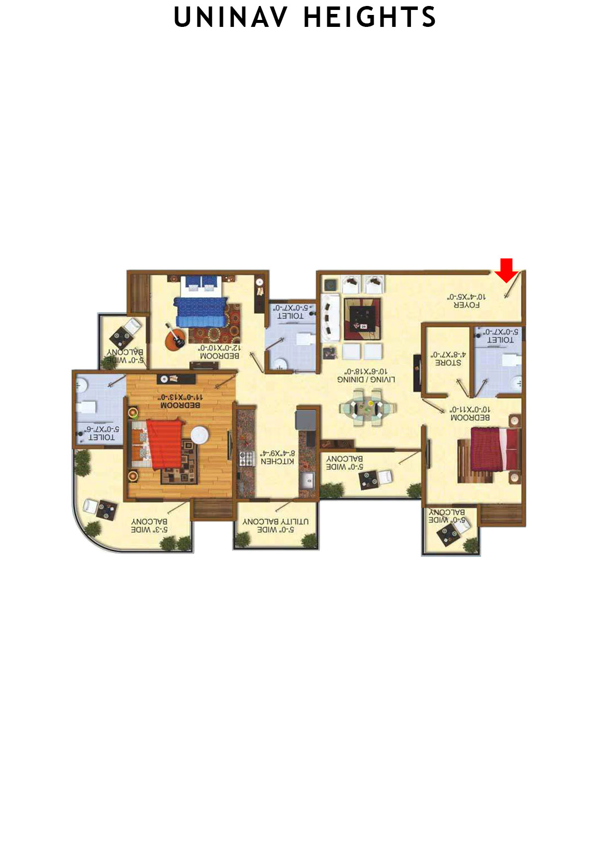Uninav Heights Block C Unit 3 Floor Plan
